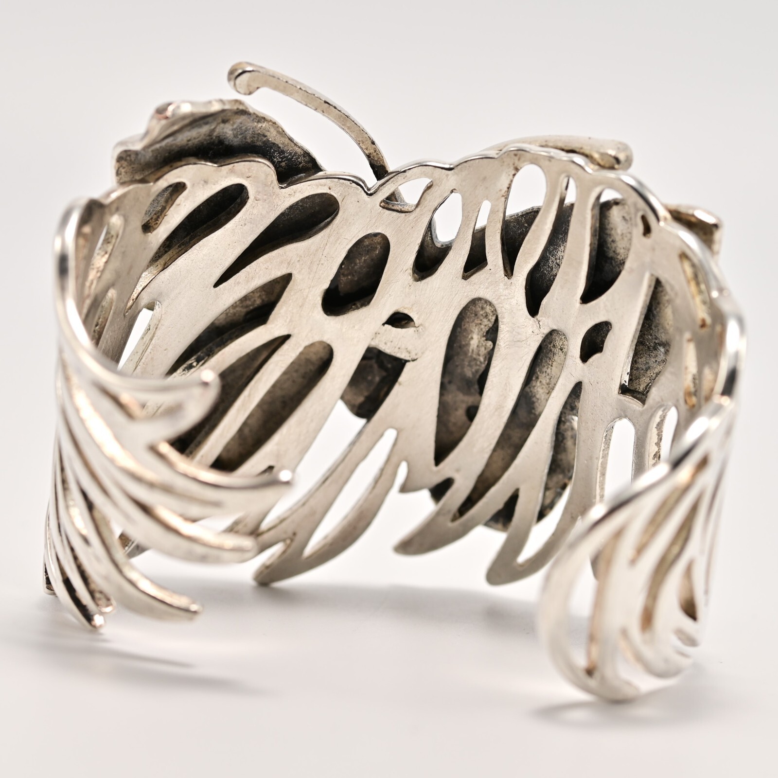Antique Vintage Original Designer MCM Silver Butterfly Cuff Estate Bracelet