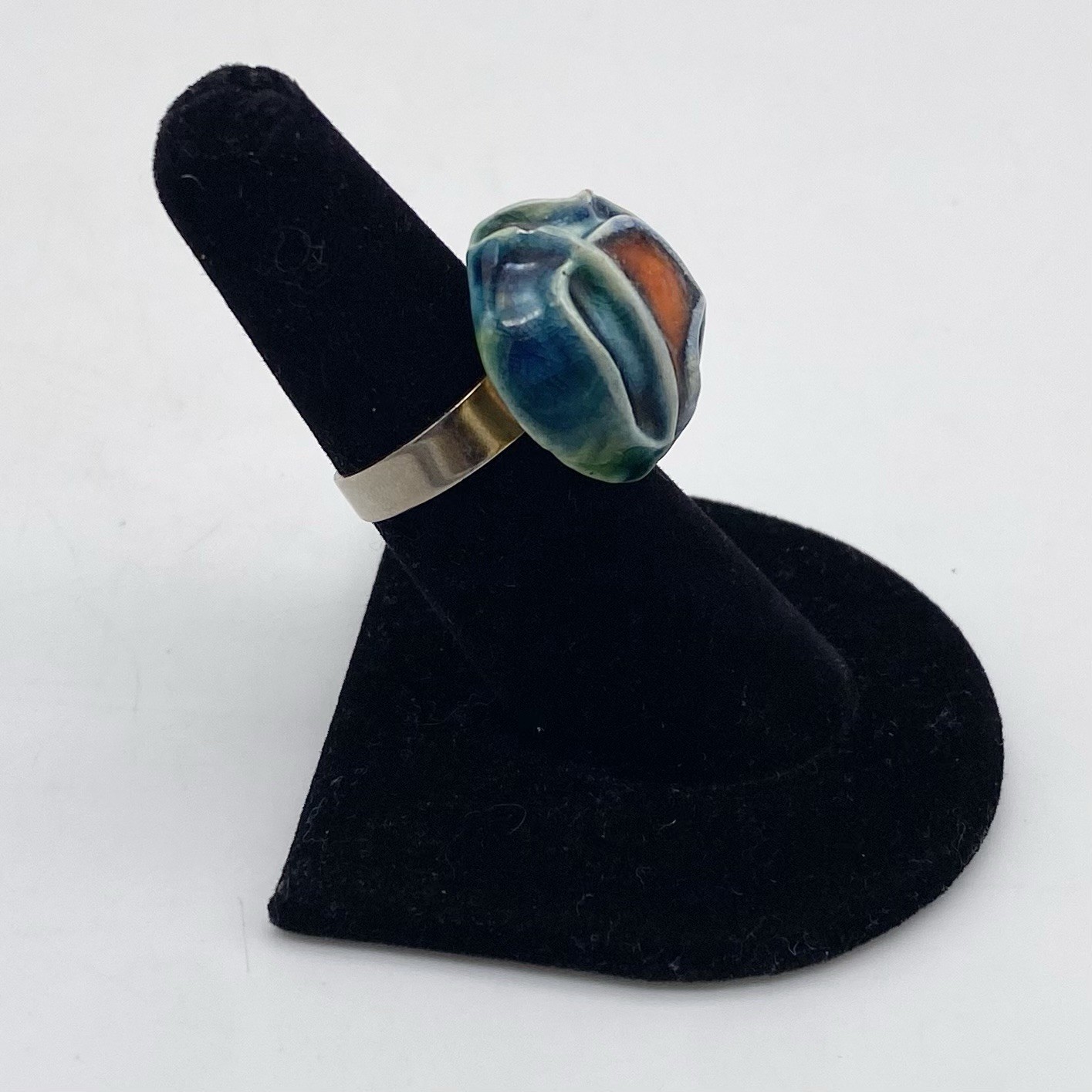 Vintage Ring Abstract Modernist Pottery Dome Mid Century Adjusts Pls Read