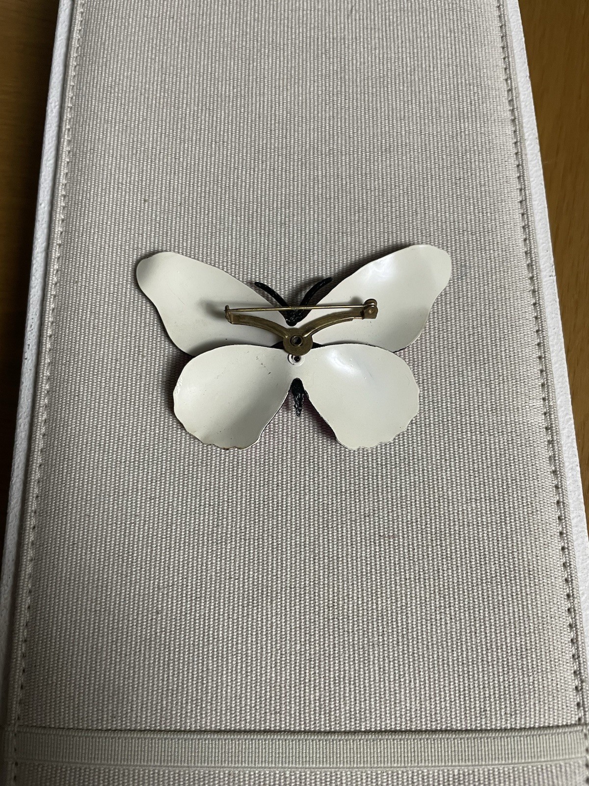 Vintage 1970s Tie-dye Enamel Butterfly Brooch Pin with Pink Rhinestones