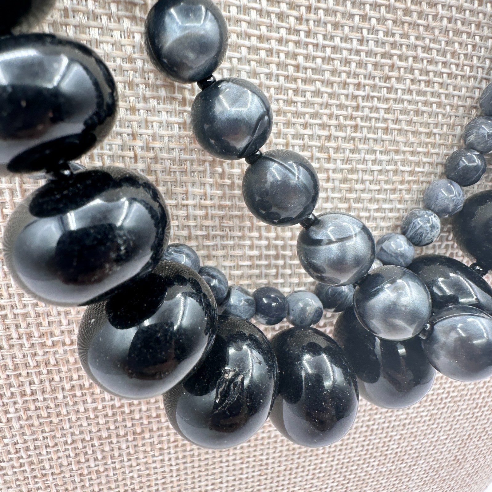 Vintage 90s Multi-Strand Beaded Statement Necklace Boho Women’s Classic Jewelry