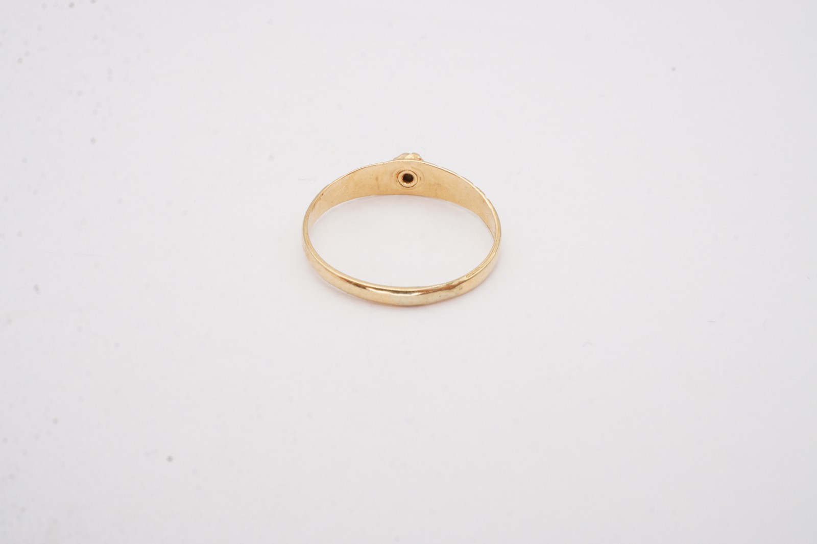 Vintage 10k Yellow Gold Green Glass Stone Childs Ring Size 2
