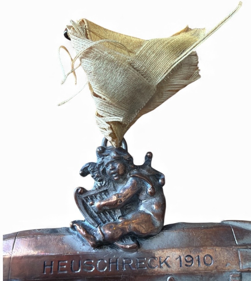 1910 German Airship Badge Heuschreck Zeppelin Era Aviation Medal Ribbon Worn