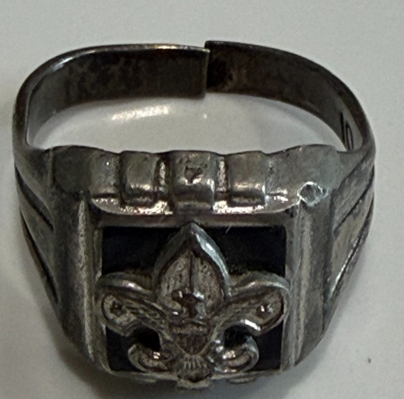 Vintage BSA Boy Scouts Sterling 925 Sliver Ring Size 10 Black Onyx 1930’s-1950’s