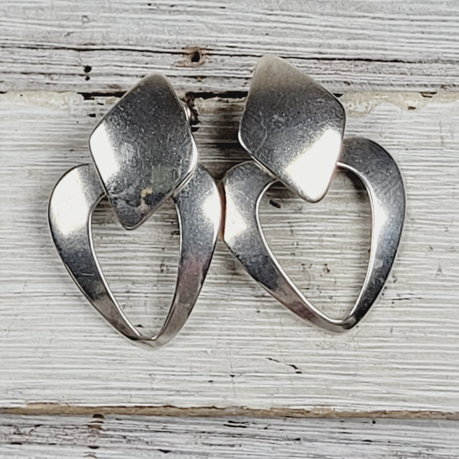 VINTAGE STERLING SILVER DANGLE DROP EARRINGS 925 PRETTY DESIGN CLASSIC