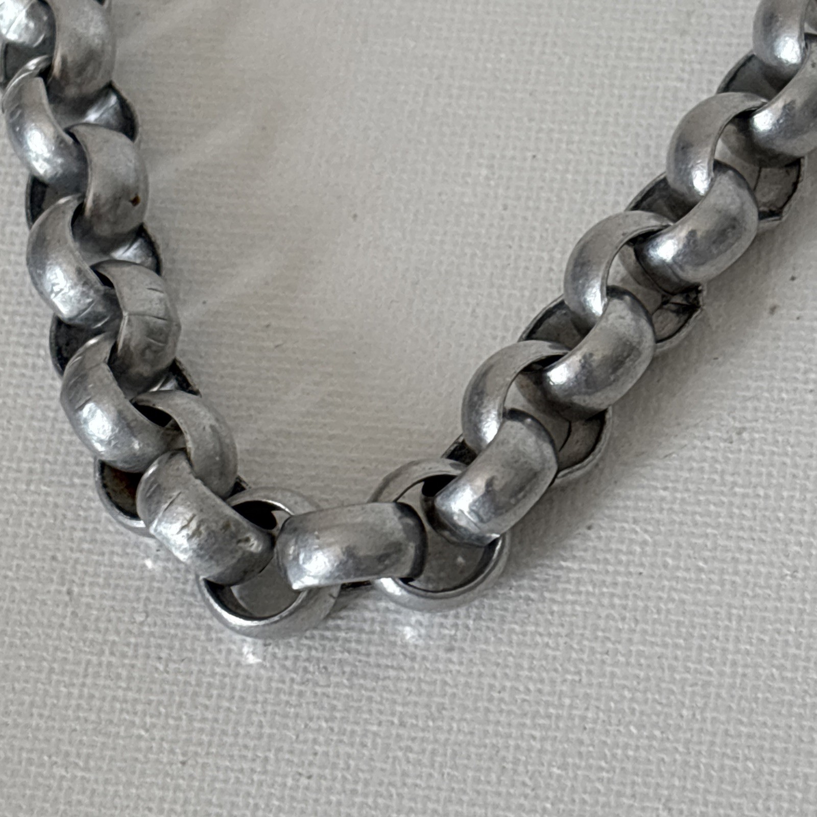 Vintage MCM Aluminum Link Necklace Bright Shiny