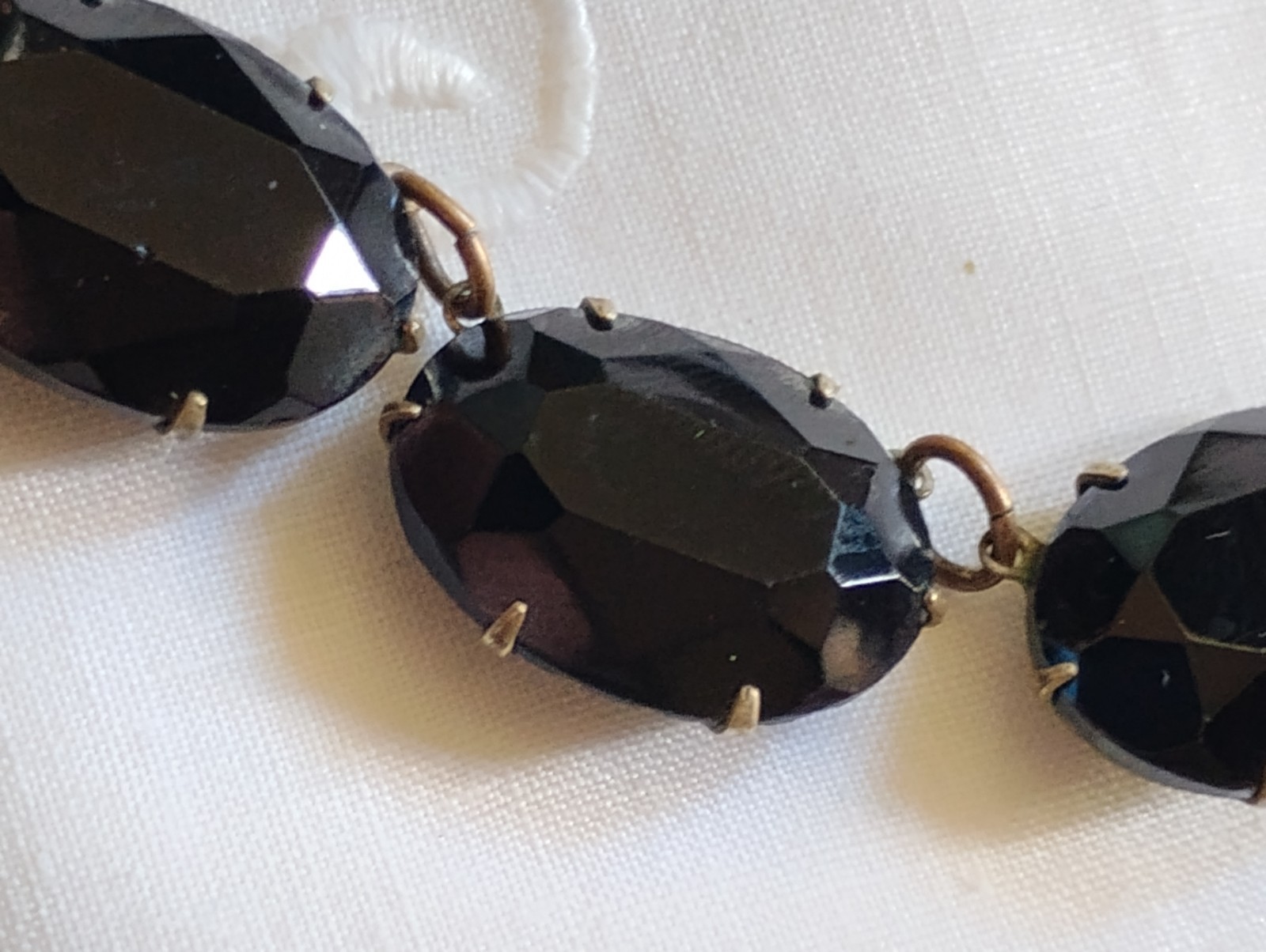 Art Deco Era Bohemian Black Glass Necklace Adjustable 14-18 Inches Beads 5/8 In