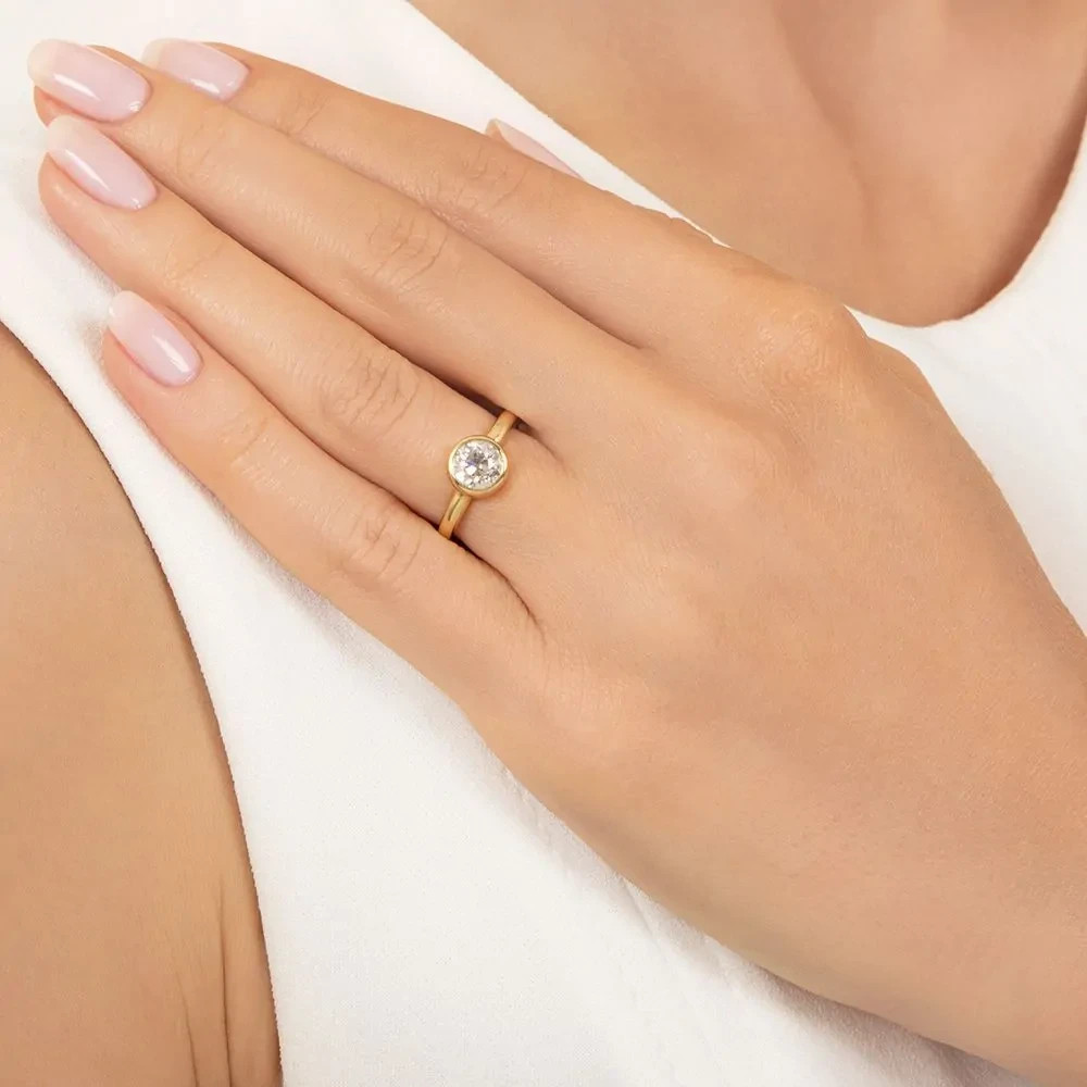 1.24Ct Lab-Created Diamond Solitaire Engagement Wedding Ring In 14K Gold Finish