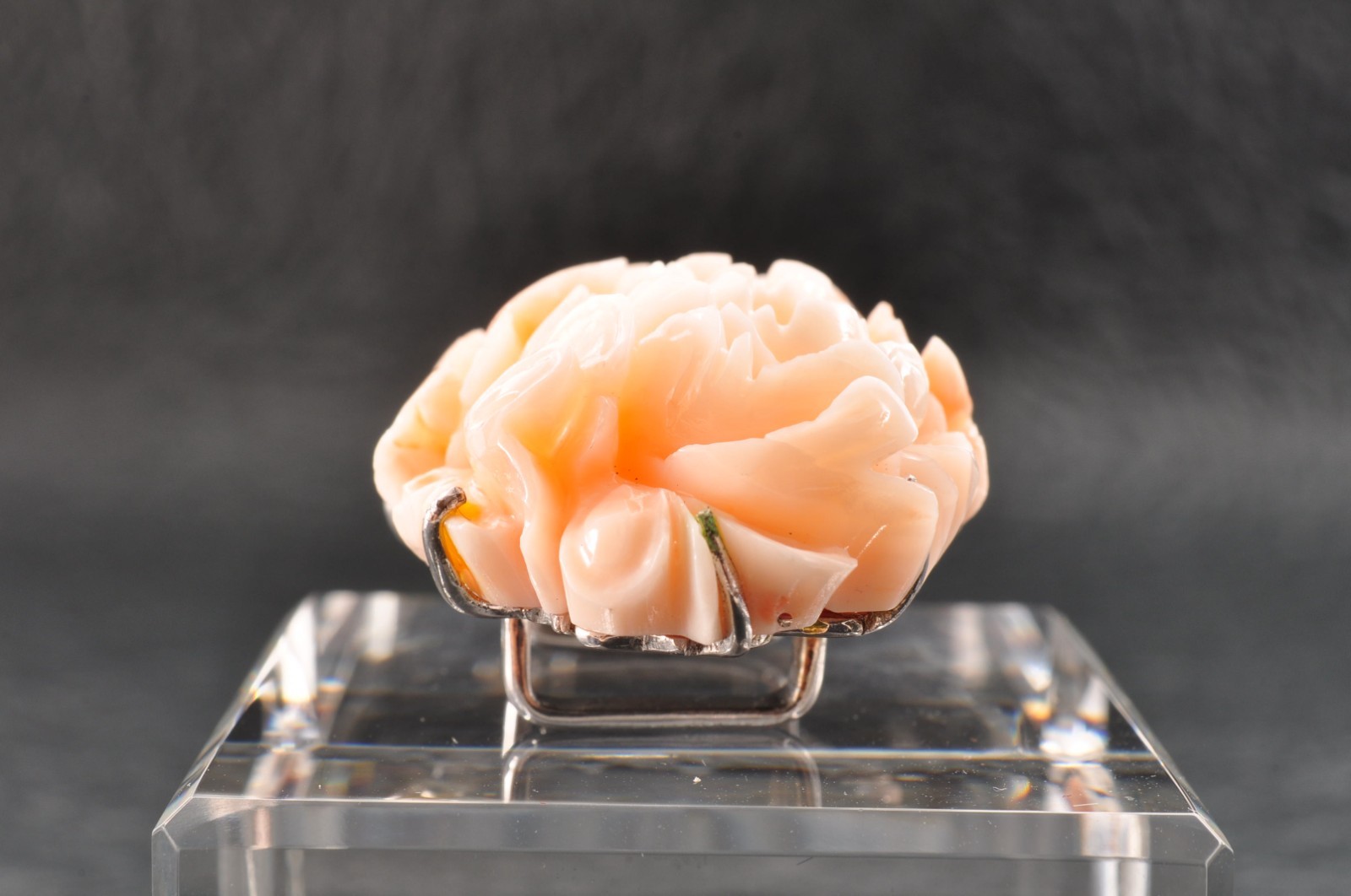 925 silver Vintage angel skin coral OBIDOME, “Peony” Certificate (total 95.5ct).