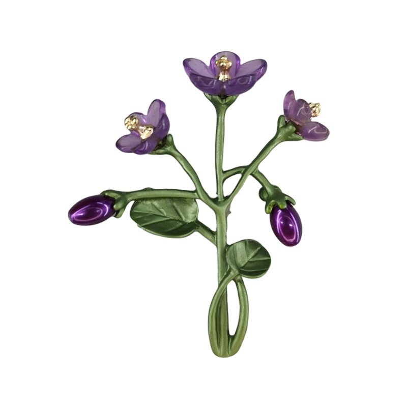 Women Elegant Enamel Pearl Brooches Pins Vintage Plant Series Badges Corsage