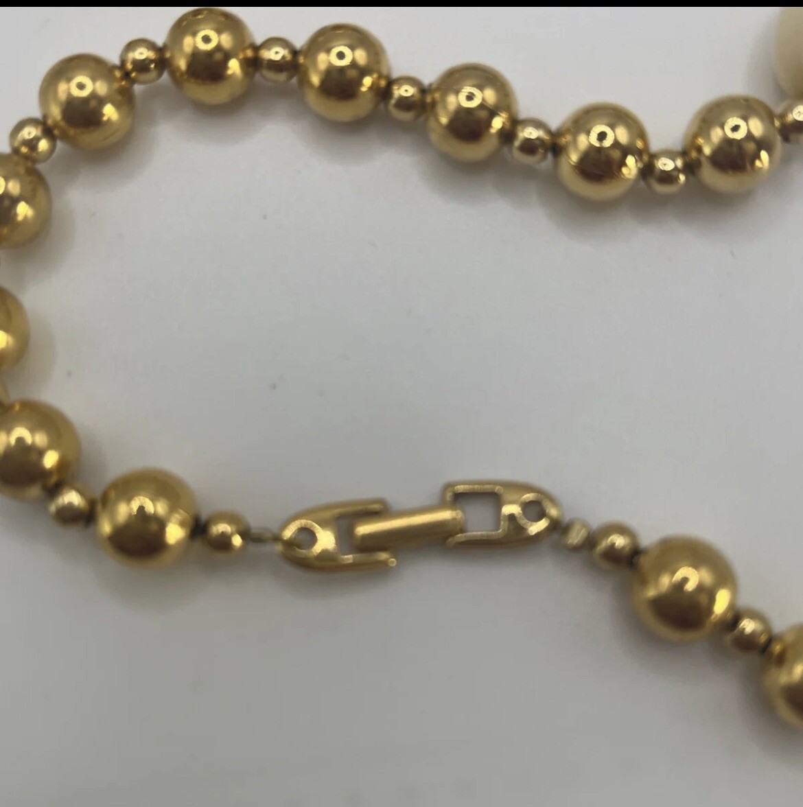 Vintage Napier Ivory and Gold Beaded Statement Necklace