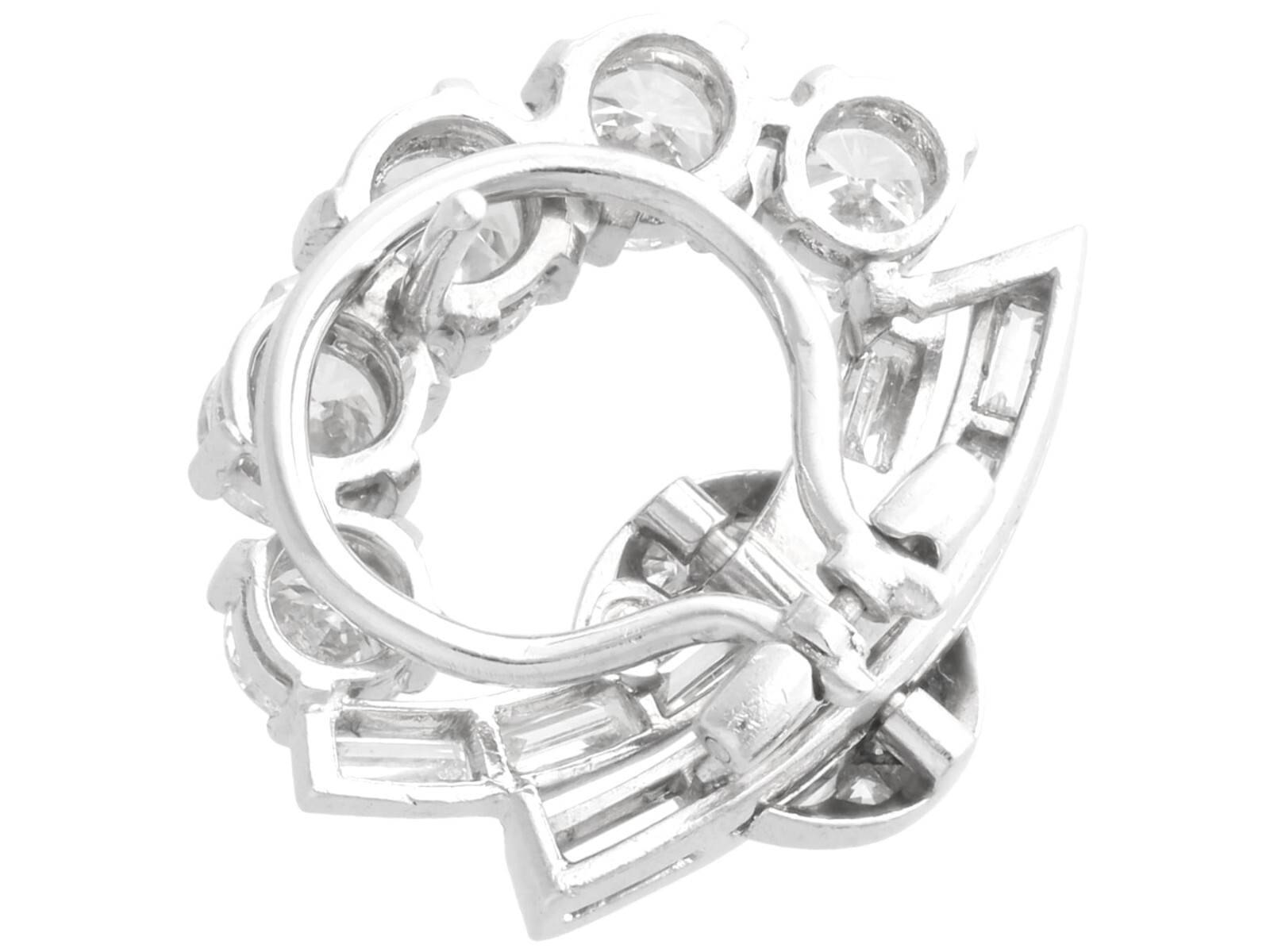 Antique 6.18Ct Diamond and Platinum Earrings Circa 1935