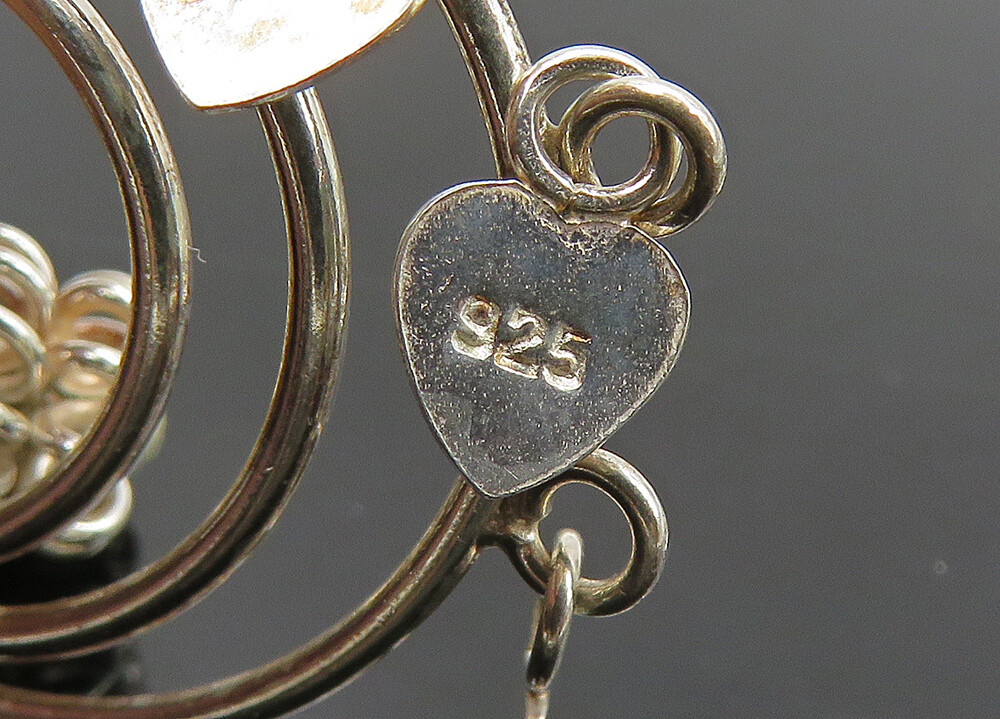 925 Sterling Silver Vintage Shiny Open Tear Drop Dangle Earrings EG10121