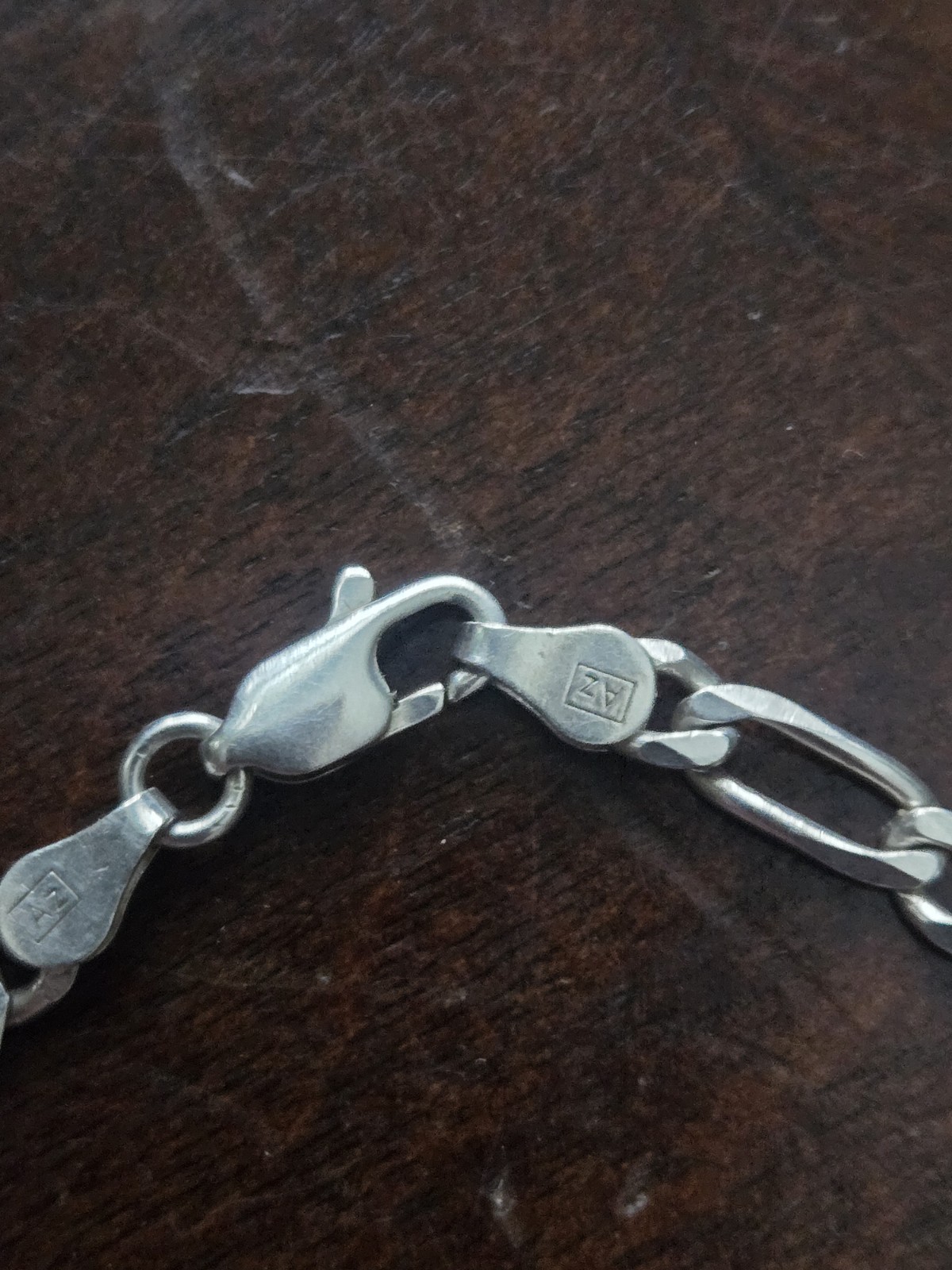 Vintage Sterling Silver Figaro Chain Bracelet 8″