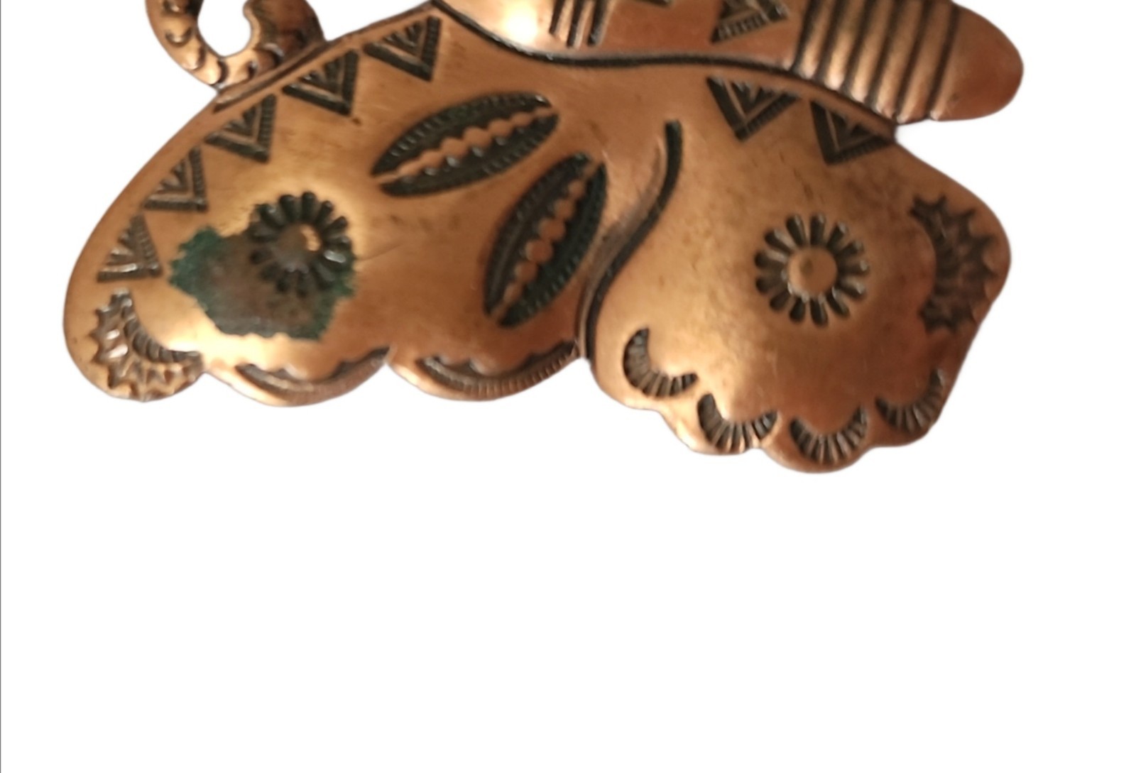 Vintage 1940 Post Native American Western Copper Butterfly Brooch