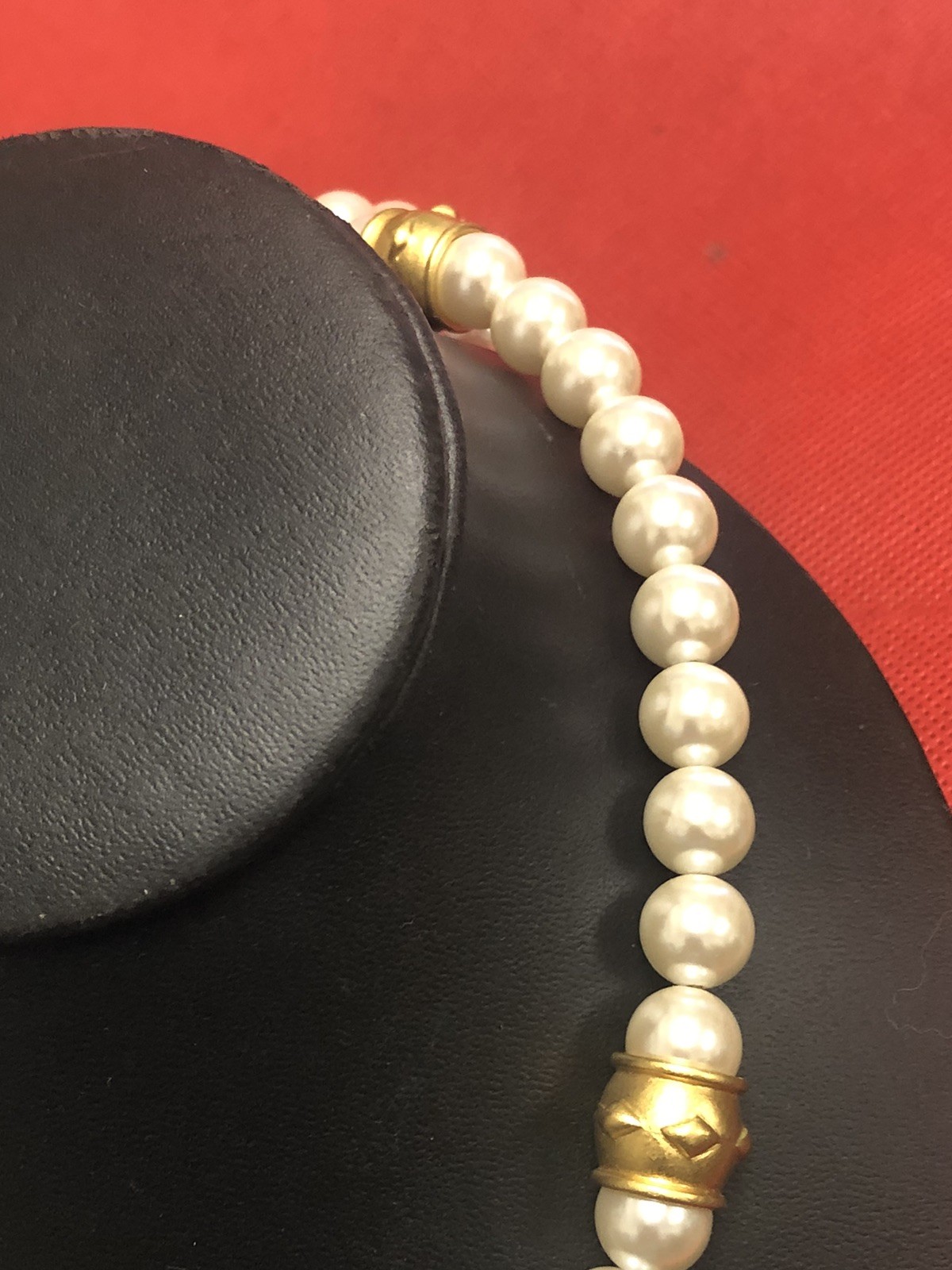 VTG NOS NAPIER GOLD TONE FAUX 10 MM PEARLS 30″ LONG NECKLACE