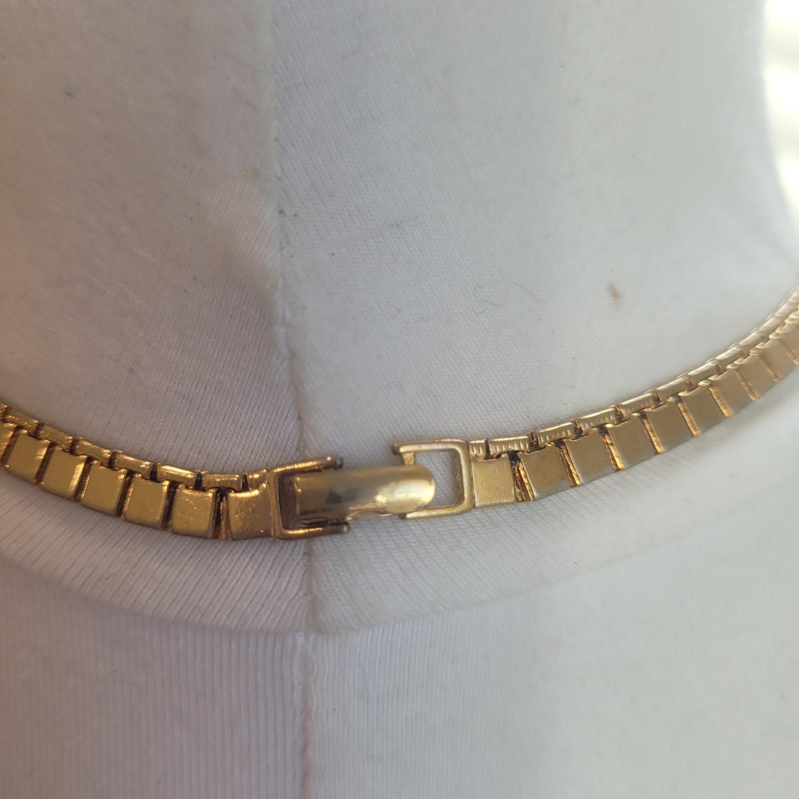 Vintage Monet Gold Tone Square Articulated Flat Link Chain Necklace 24” Signed