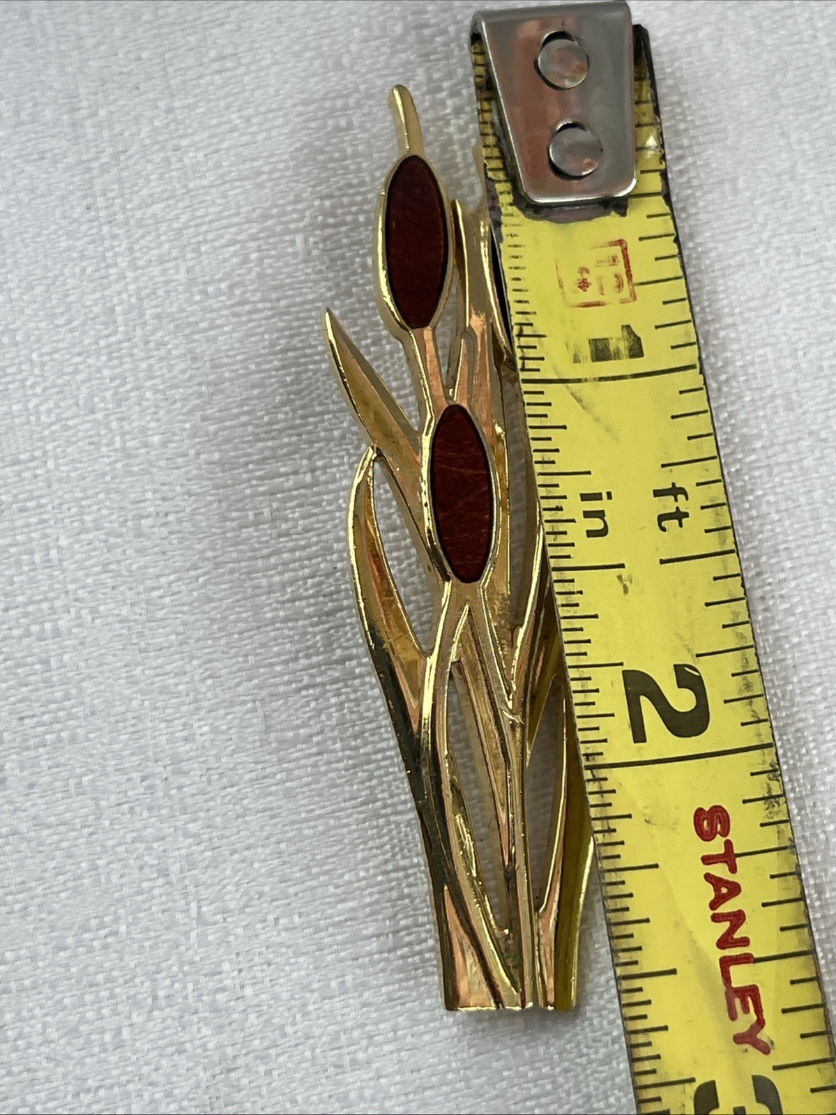 Vintage Cattails Whimsical Nature Brooch