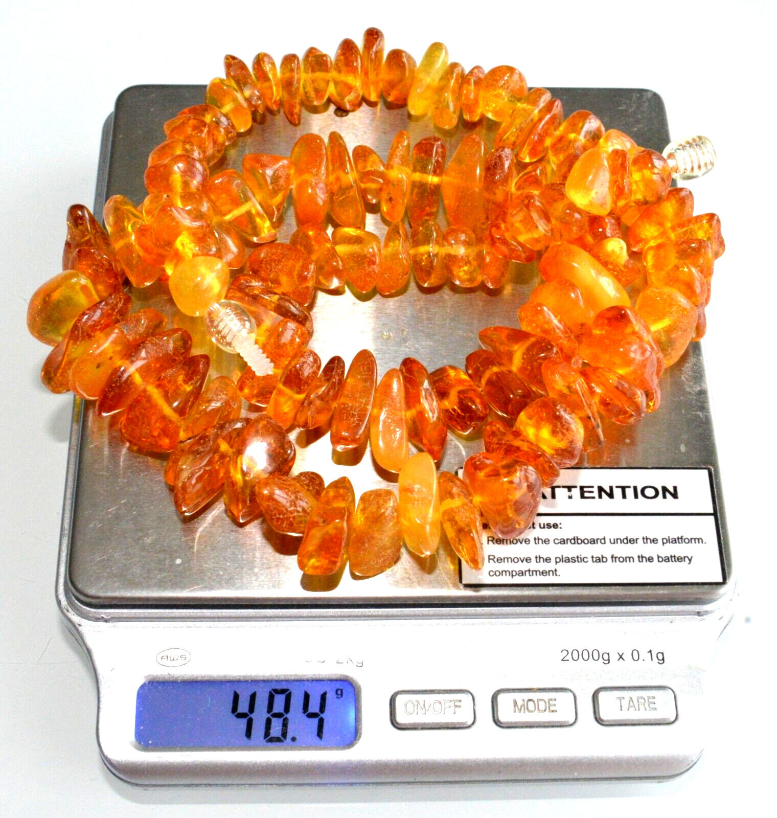 48gr RUSSIAN SOVIET BALTIC AMBER BEAD NECKLACE 琥珀 BRACELET STONE PENDANT EARRING