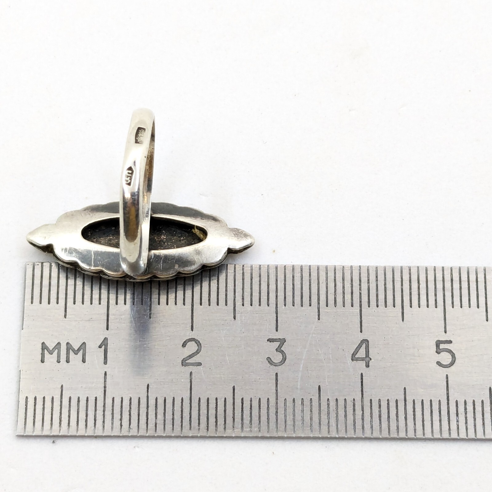 Vintage RING Silver⭐925 stamp Star USSR with Blackening -size: 7US (17.5mm)| #20