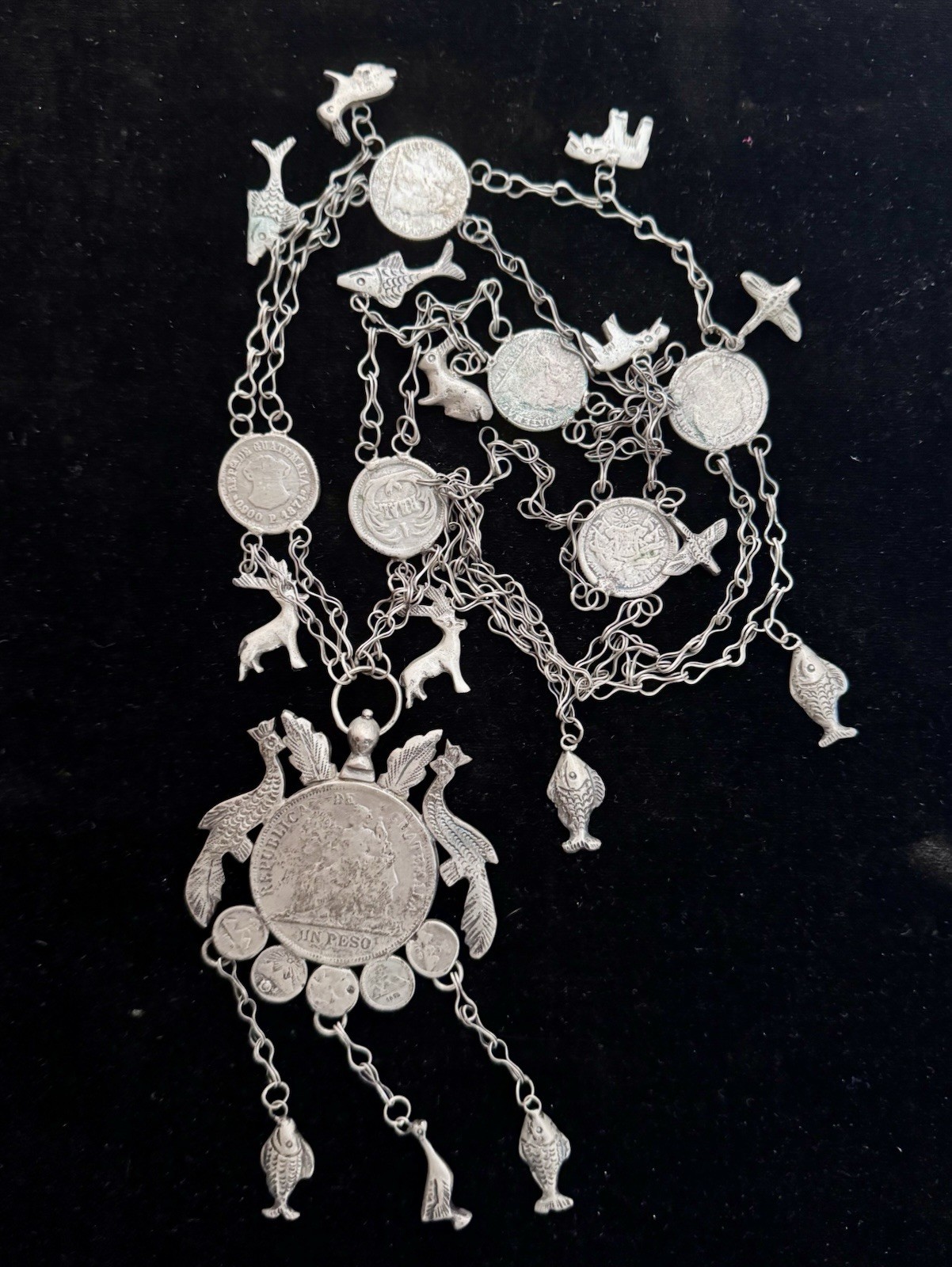 Guatemalan Coin Replica Of Antique Chachal Necklace from Guatemala