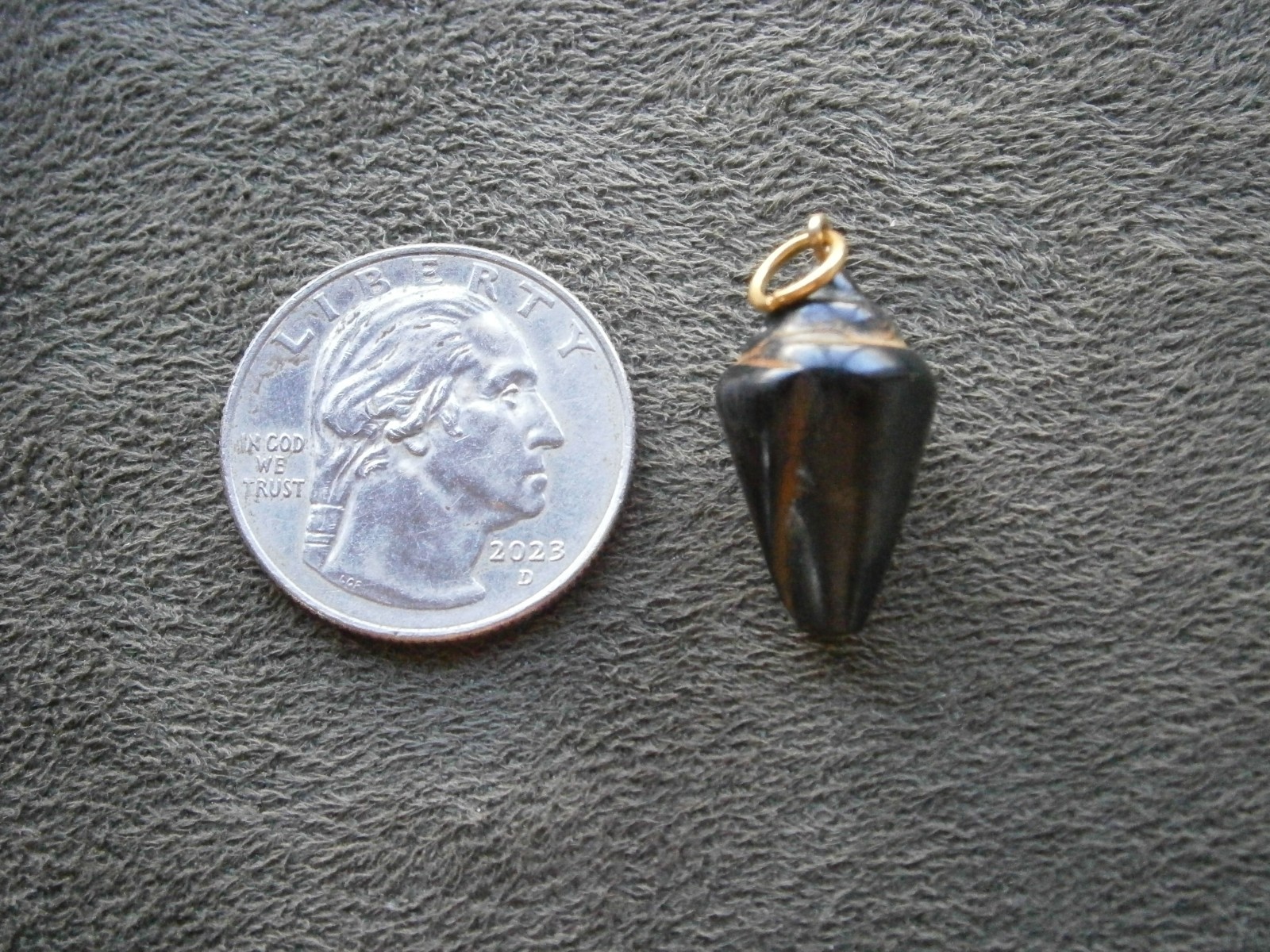 Unusual Carved Shell Unknown Material Lightweight Amulet Vtg Charm Pendant 1.7g