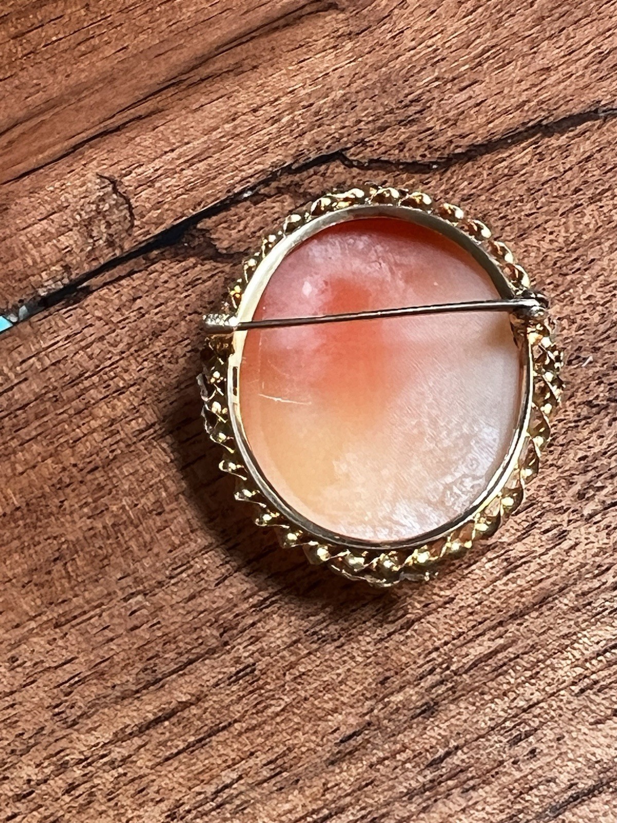 LOVELY ANTIQUE 10K YELLOW GOLD CAMEO SHELL BROOCH PENDANT 5.3g