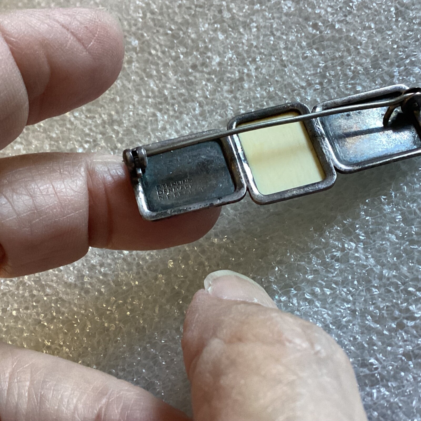 Vtg. N.E. From Modernist Sterling Silver Bar Pin, Niels Erik From, Denmark