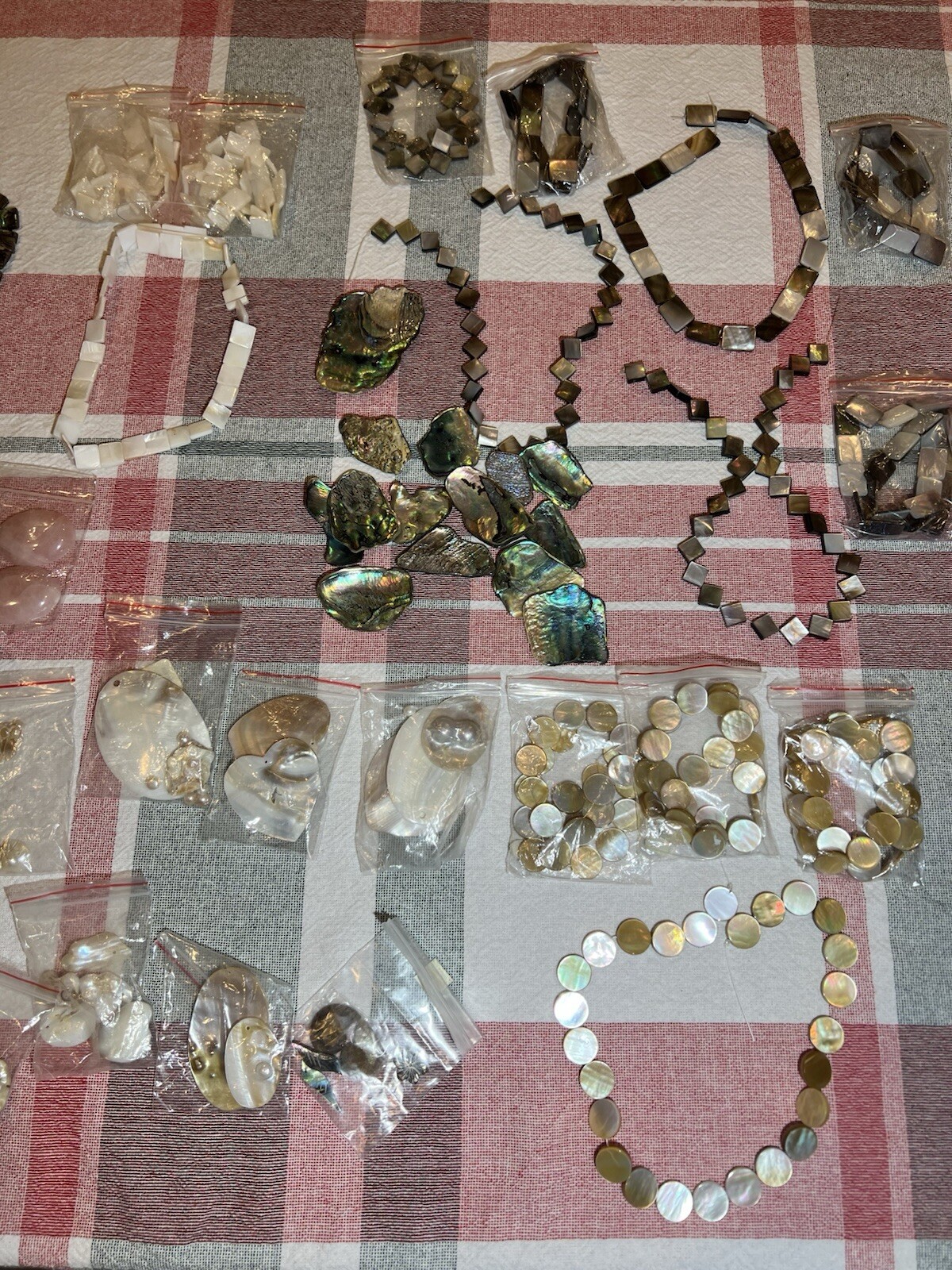 Mother Of Pearl Strands Lot Collection And Other Beautiful Shell Jewelry Pieces