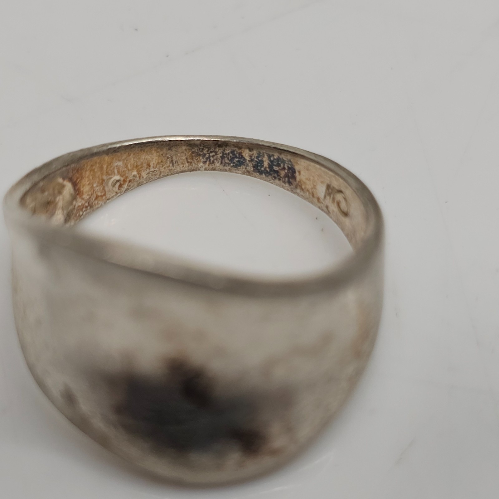 CW Sterling Silver 925 Ring Size 7.5 3.89g Wide Band Vintage Jewelry