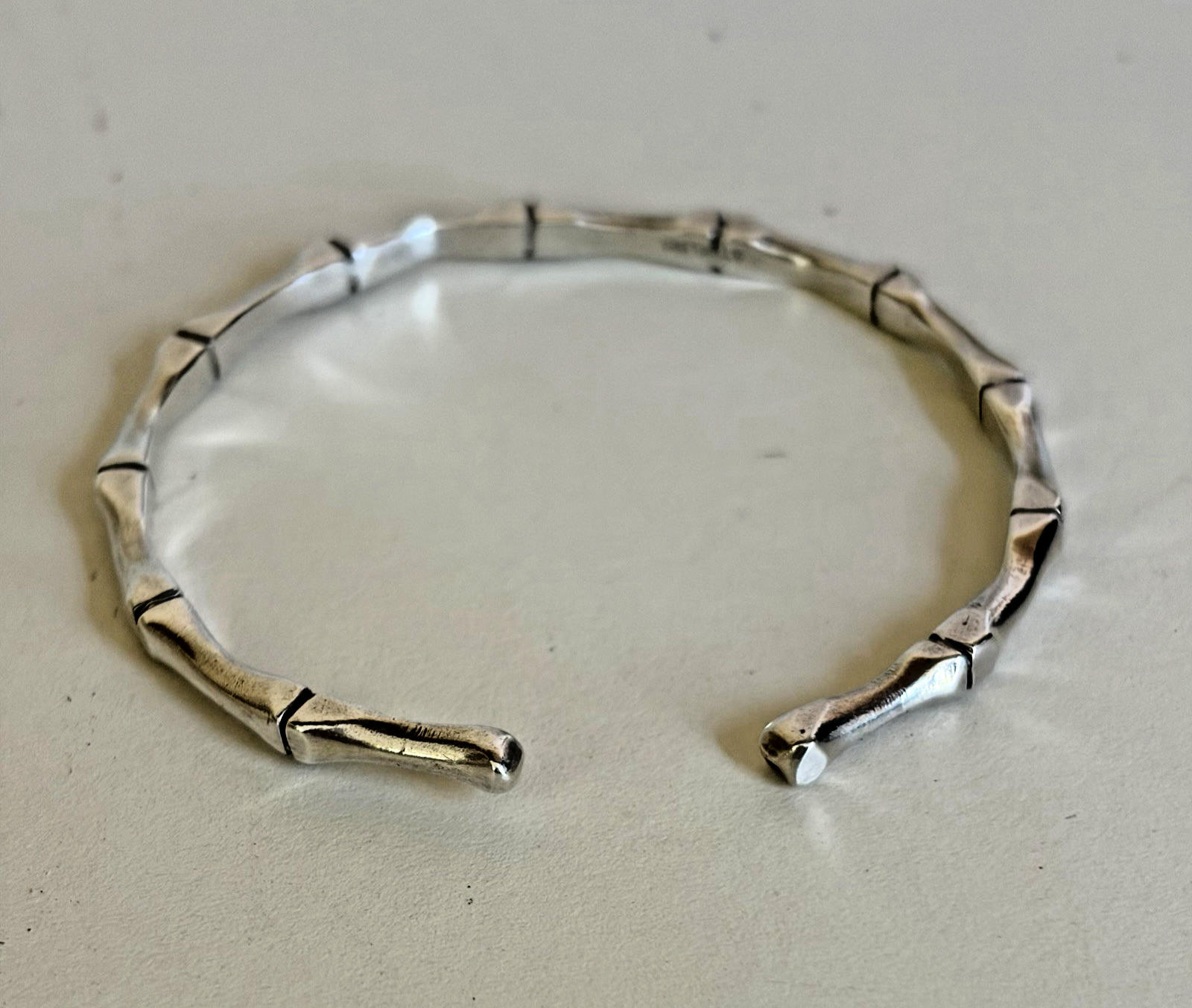 VINTAGE STERLING SILVER BAMBOO STYLE BRACELET