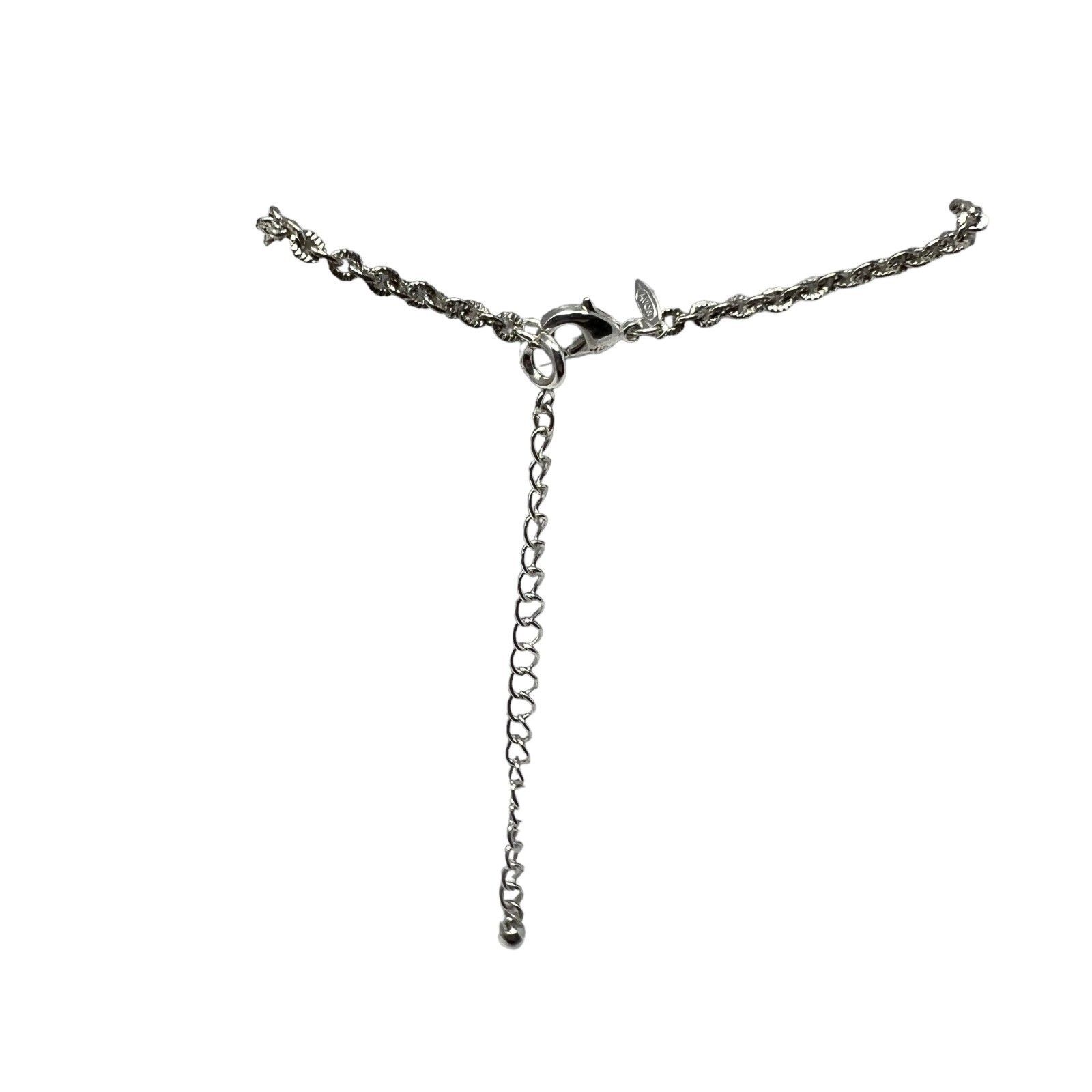 Vintage Avon Necklace Silver Tone with White Blue Clear Beads