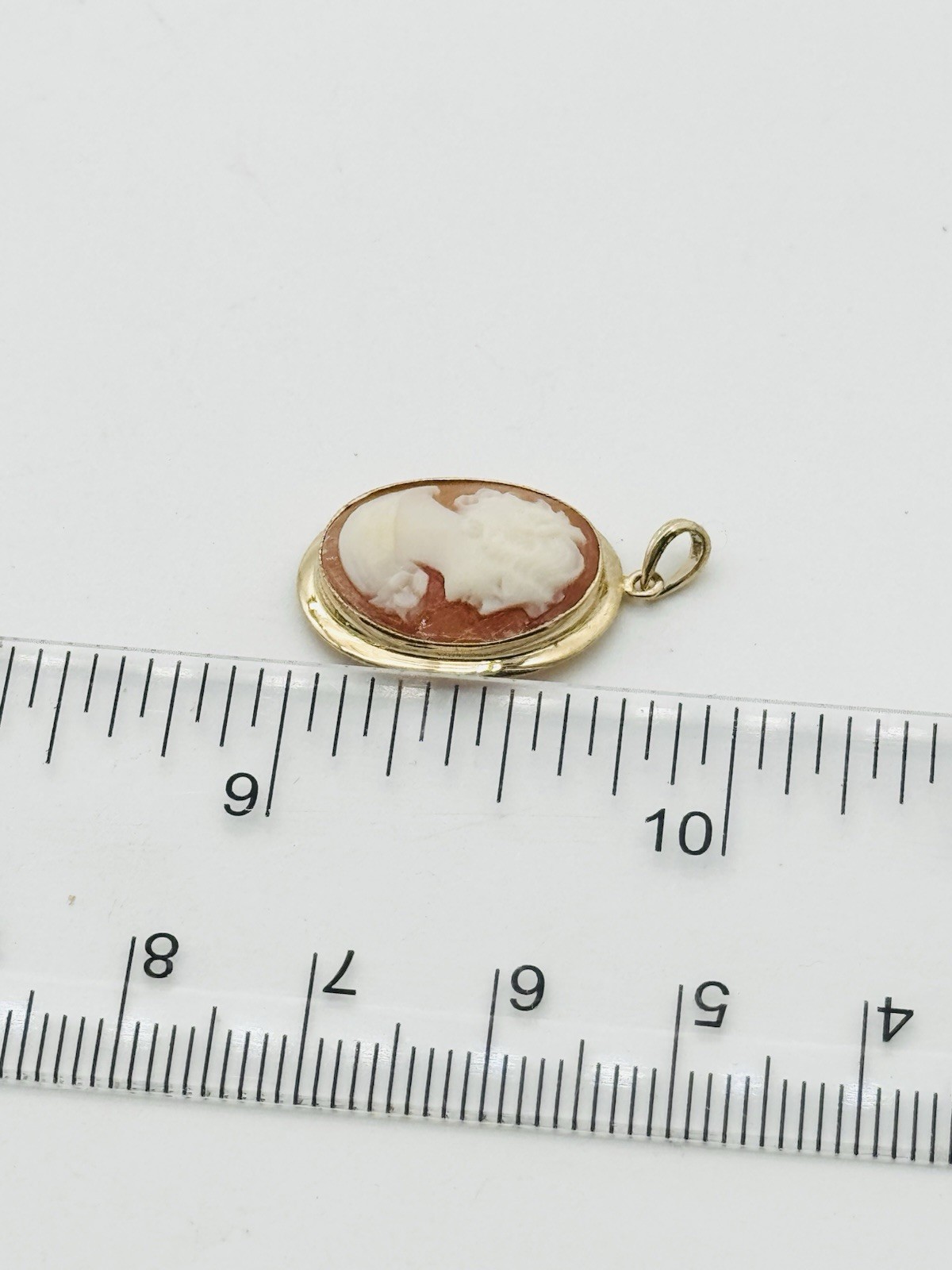 Victorian BDA 10k Yellow Gold Pendant Hand Carve Conch Shell Authentic Cameo G1
