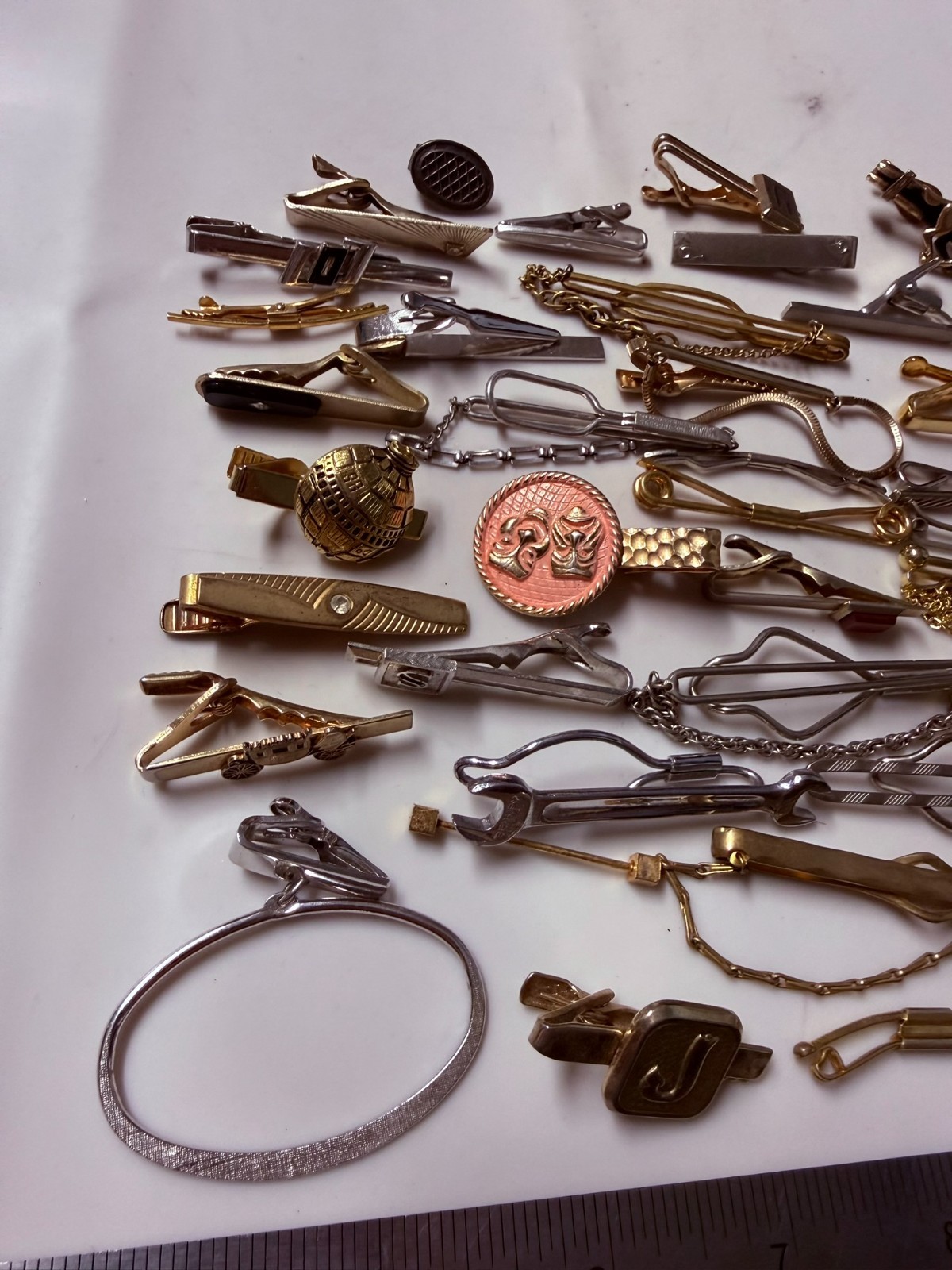 Collection Lot Amazing Variety Vintage + Modern Tie Clips Collar Clasp ETC – V10