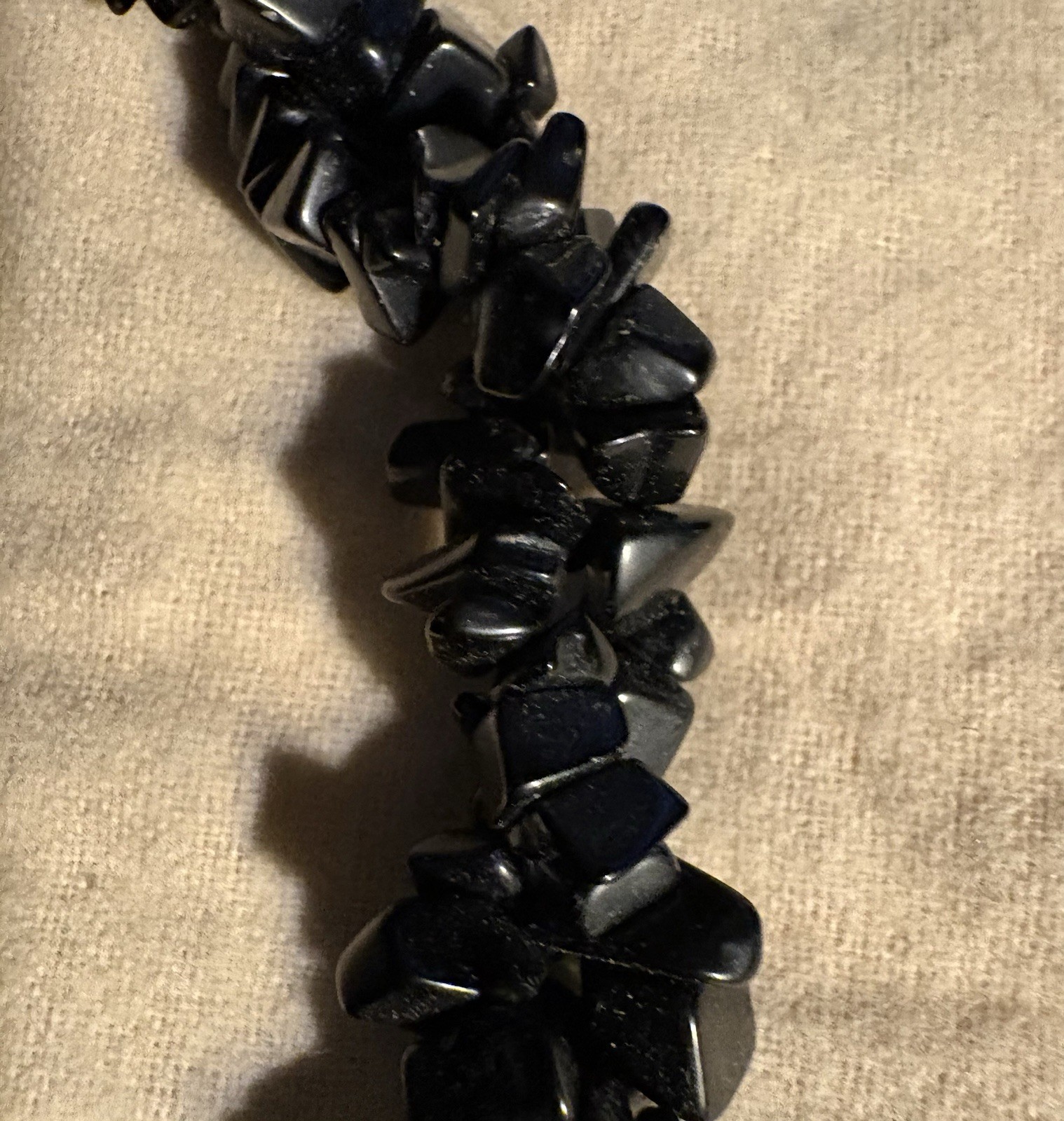 Vintage twisted strands of black coral with matching coral & silver earrings
