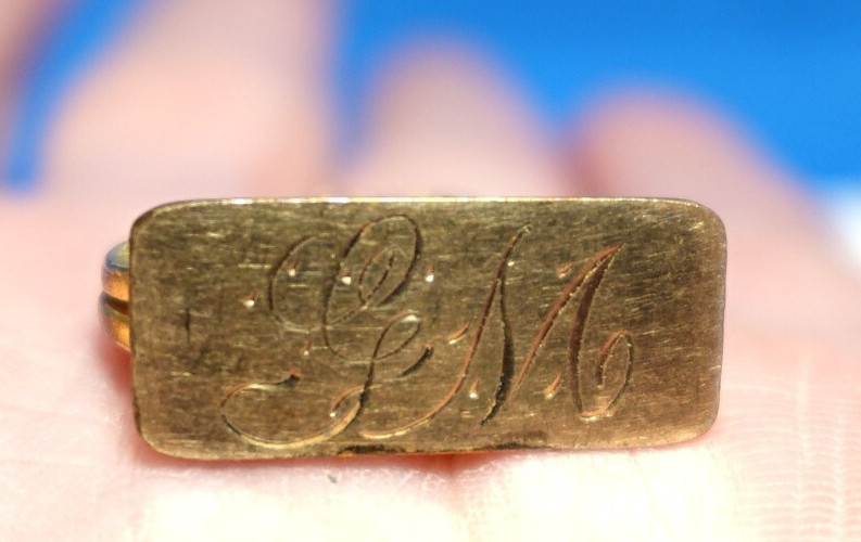 GOLD FILLED VICTORIAN SEAL FOB PENDANT CHARM INITIALS “GM” 7.3 GRAMS J-596