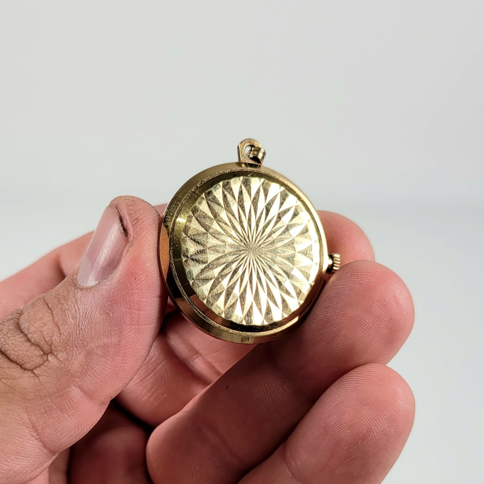 Bulova Gold Tone Round Pendant Necklace Watch Vintage 1967 Hand Wind