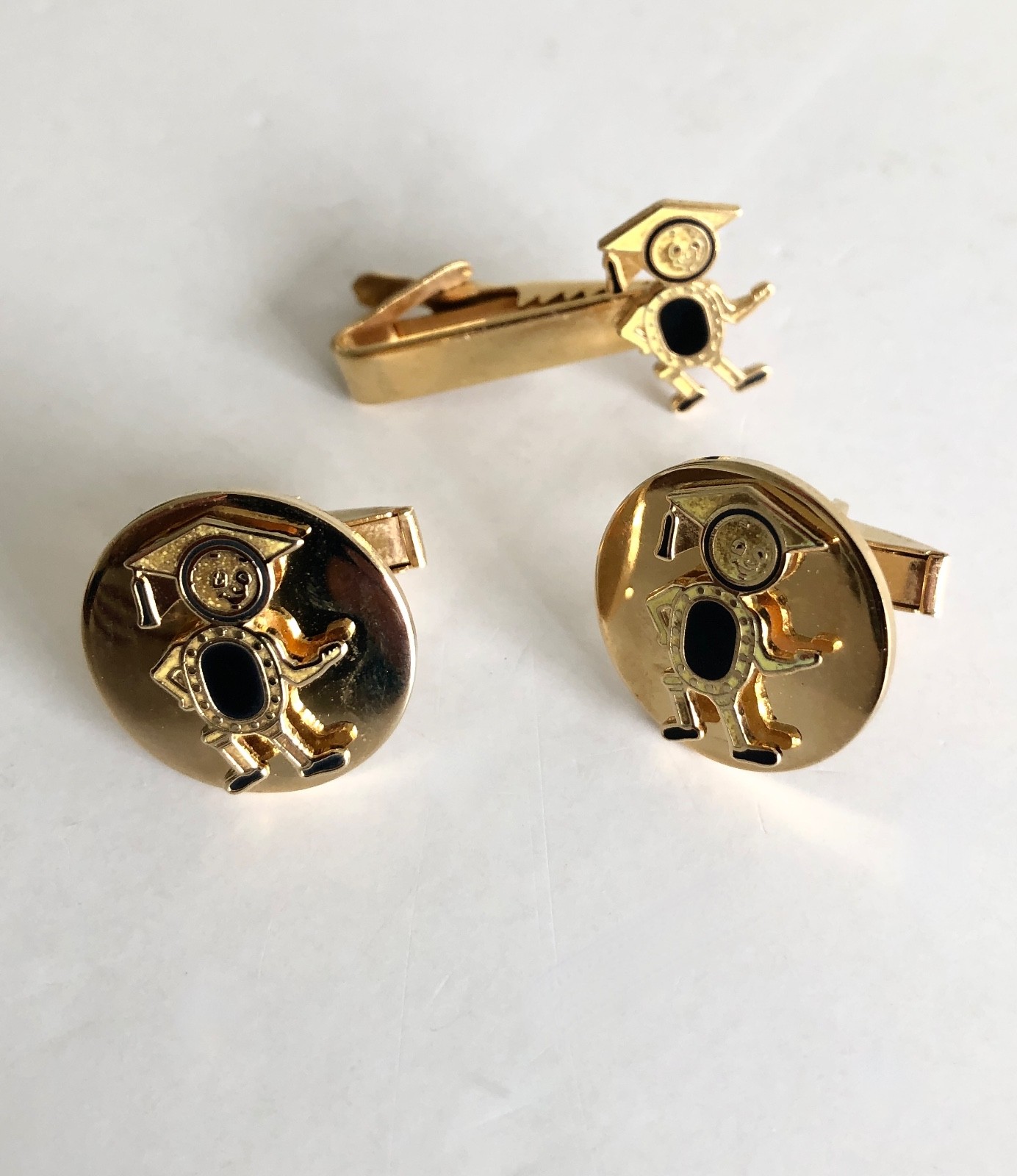 Lot of Vintage Tie Bar Clips Anson Swank Cufflinks Theatre Drama Comedy Tragedy