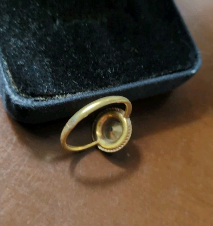 Vintage Gold Plated Ring Stamp MKP Soviet Original Handmade Jewelry Size 8.5