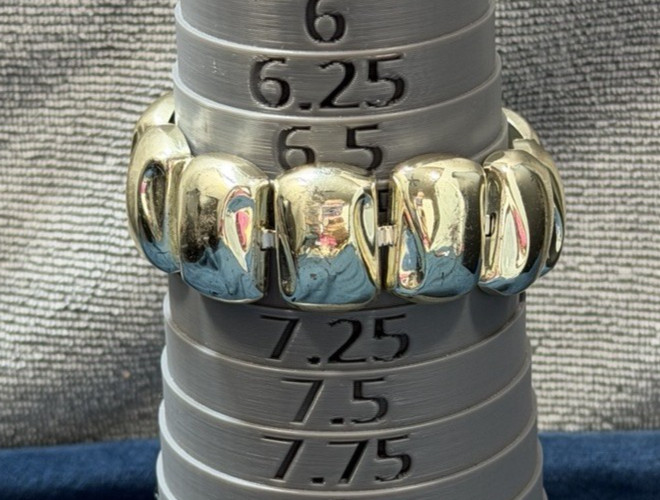 Vintage MCM Napier Dome Square Link Bracelet Mirror Finish Gold Tone Snap Close