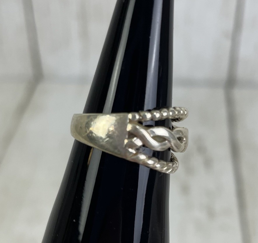 Vintage 925 Sterling Silver Open Infinity Twist Band Ring Sz 6.5