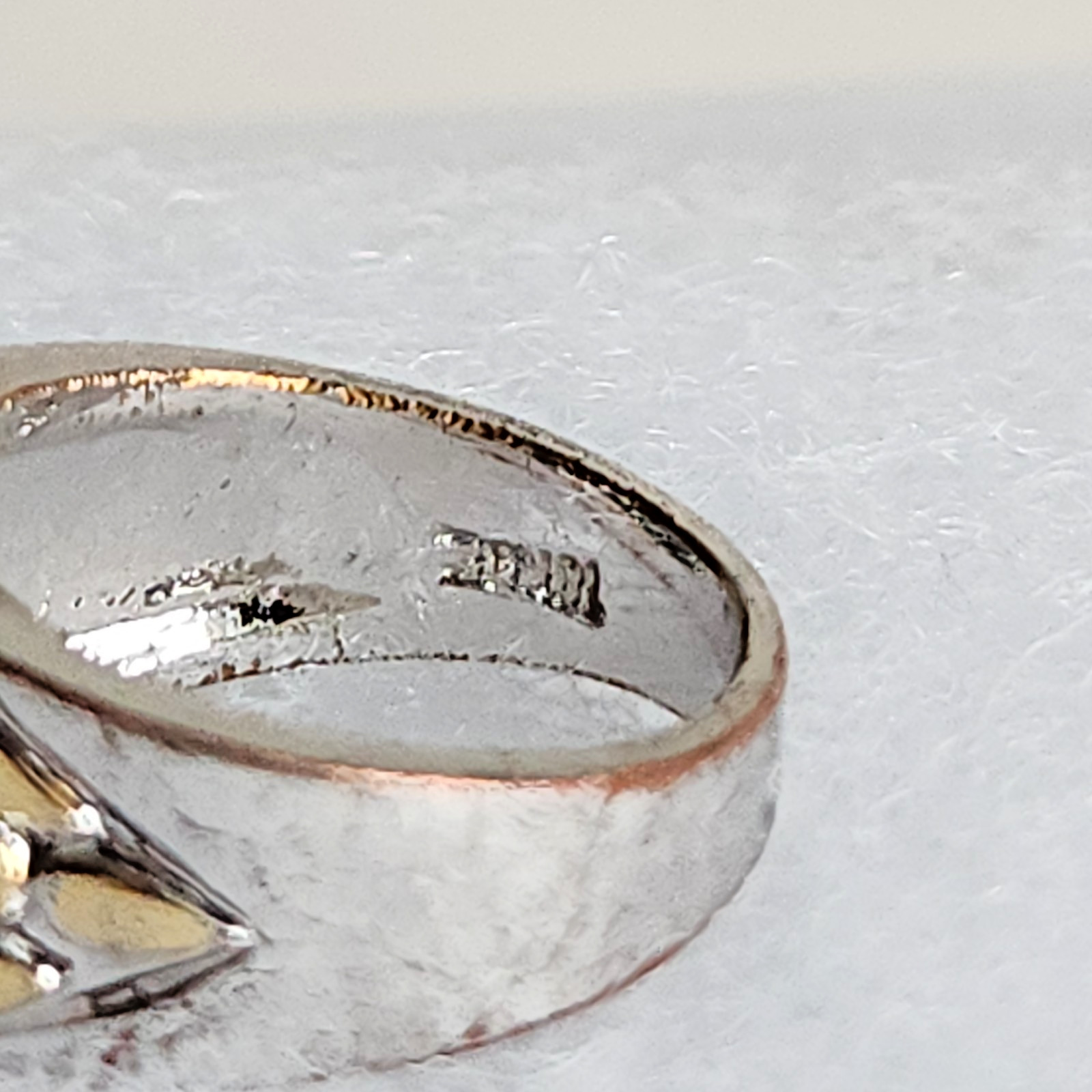 Size 5 Vintage Large Black CZ AS IS Copper Base Peeking Through