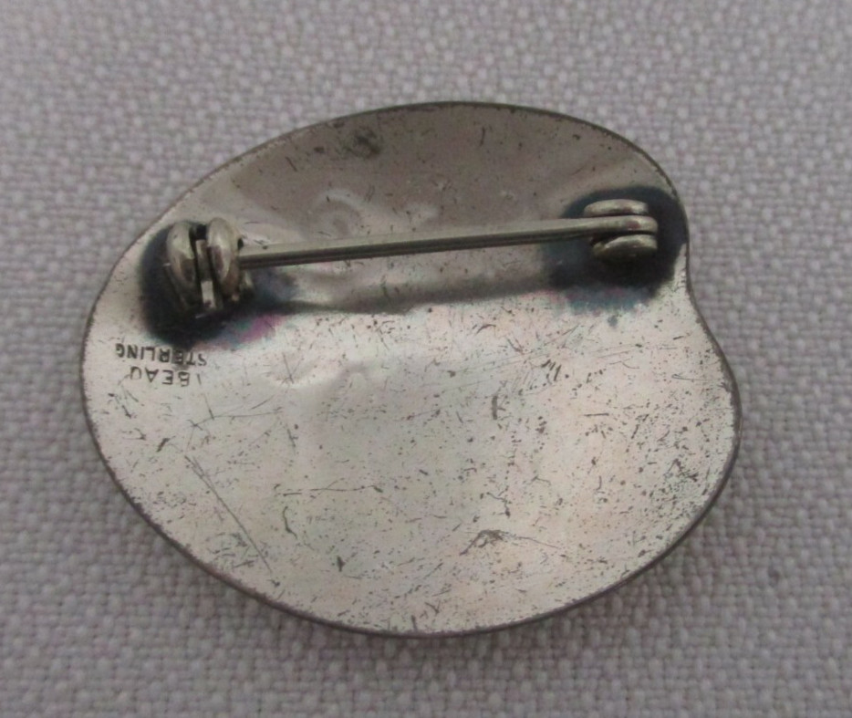 VINTAGE BEAU STERLING SILVER EARRINGS & BROOCH w MUSICAL NOTES