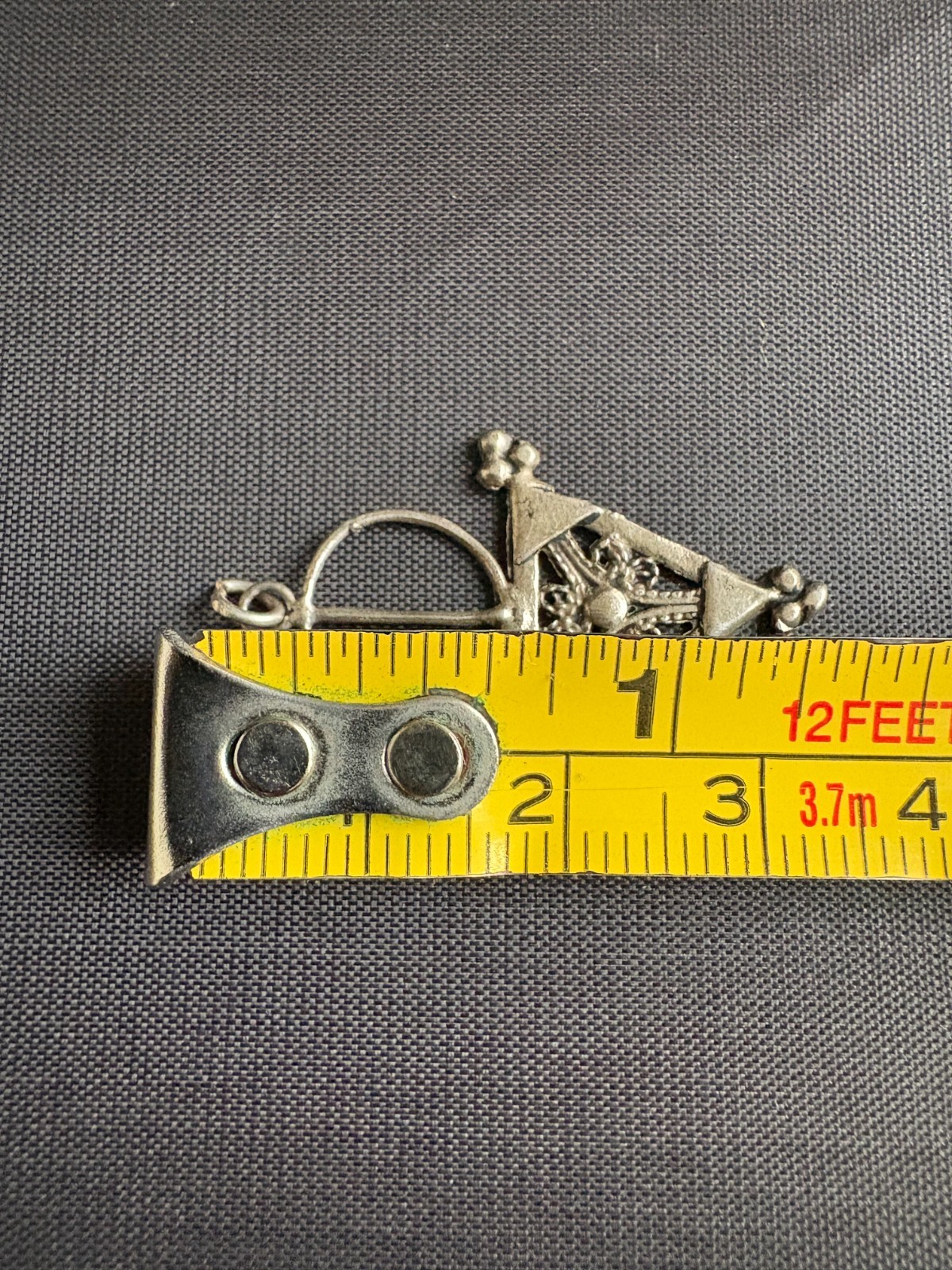 Vintage Silver Amazigh Fibula Pendant Handmade Moroccan Tribal Pendant