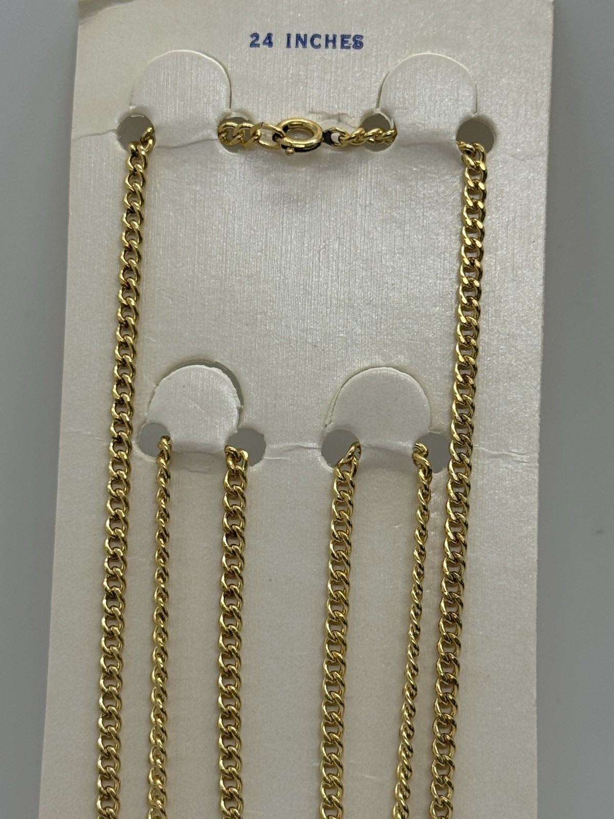 GOLD FILLED CHAIN Necklace 24″ 2.5mm SOLDERED LINKS NEW (NOS)