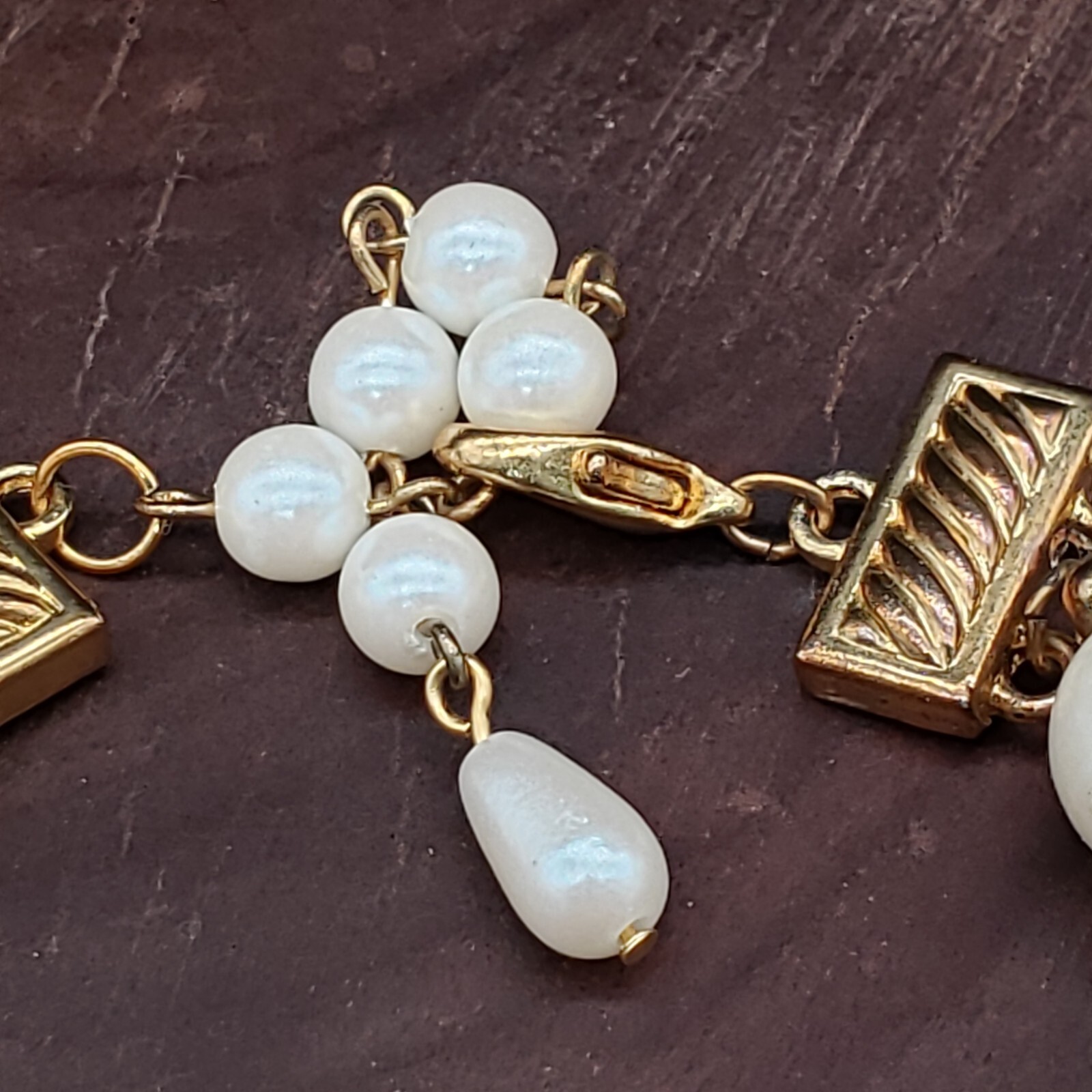 Vintage Faux Pearl Double Strand Necklace 17–18″ Gold Tone Lobster Clasp