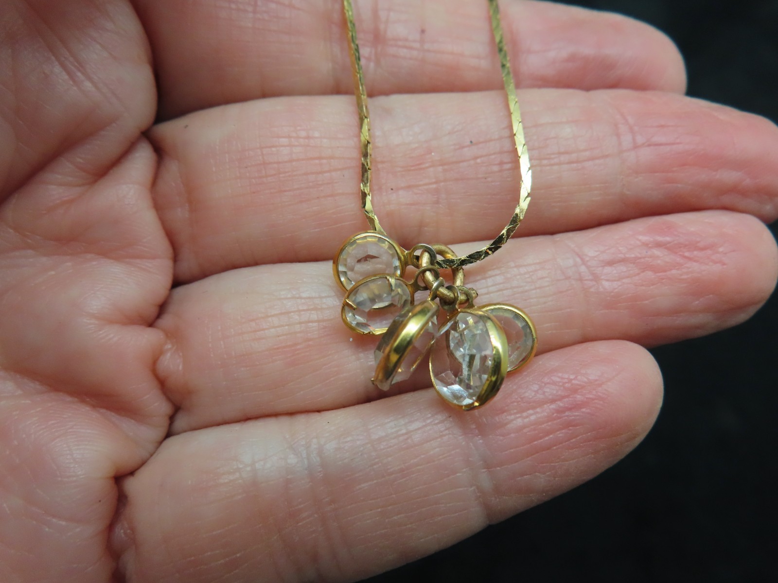 Vintage 1980’s Gold Plated Cobra Chain w/Glass Slides