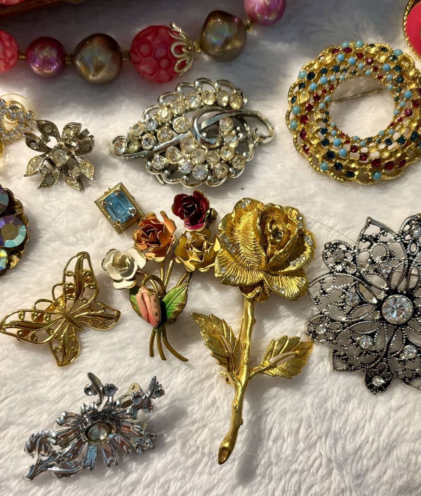 Romantic Estate Jewelry Lot Chest Sterling Gold Filled Pearls Hollycraft 1928
