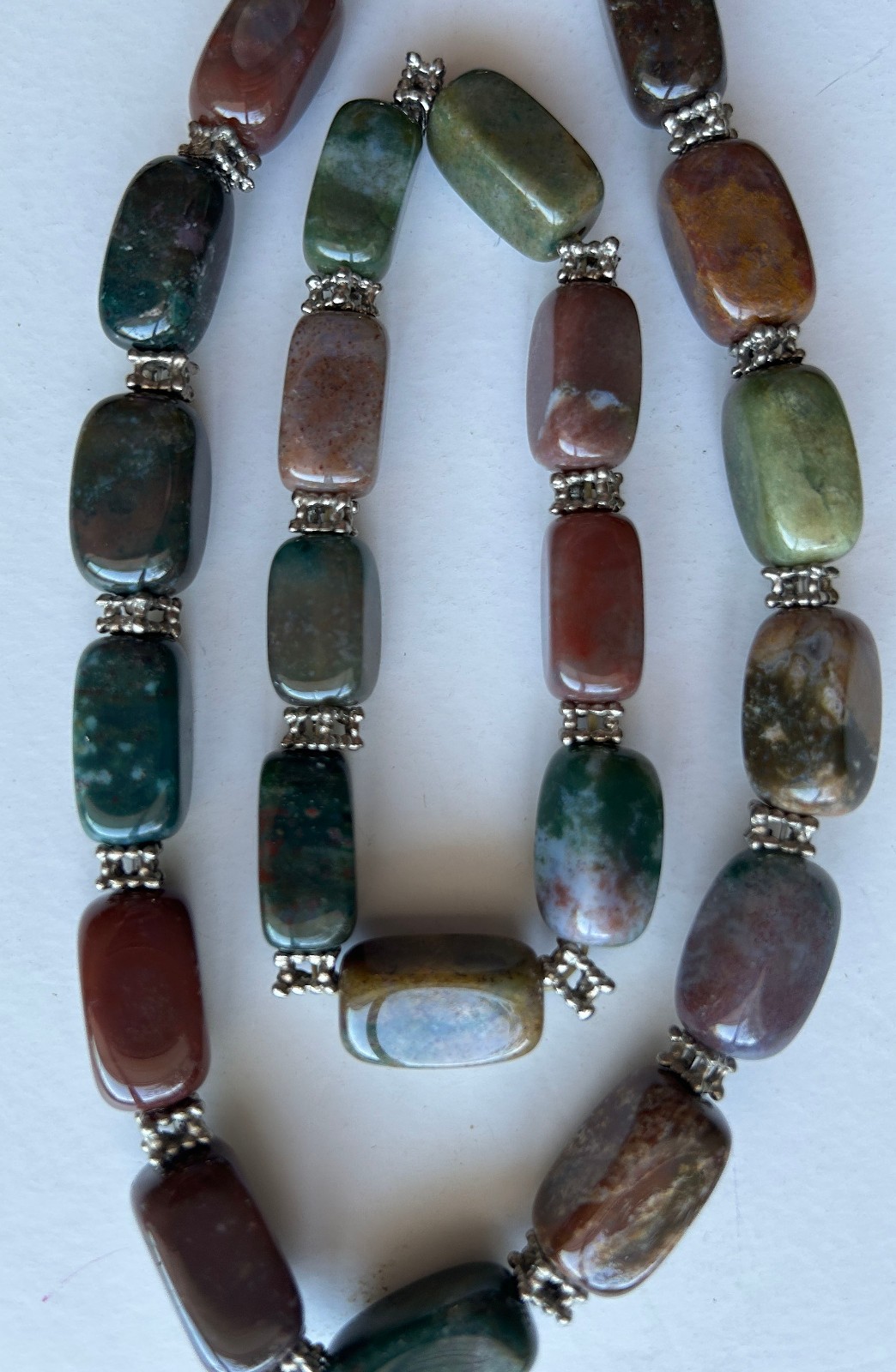 Vintage Semi-precious Multi Stone Beaded Necklace & Stretch Bracelet SET