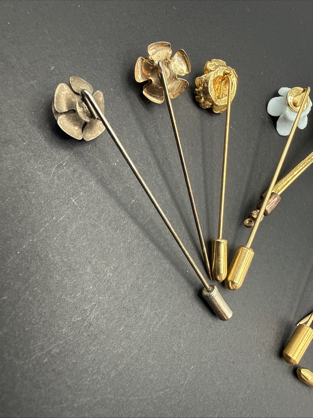 Lot Of Stick Pins – Spring Summer Flowers Metal Ceramic Rhinestone B7