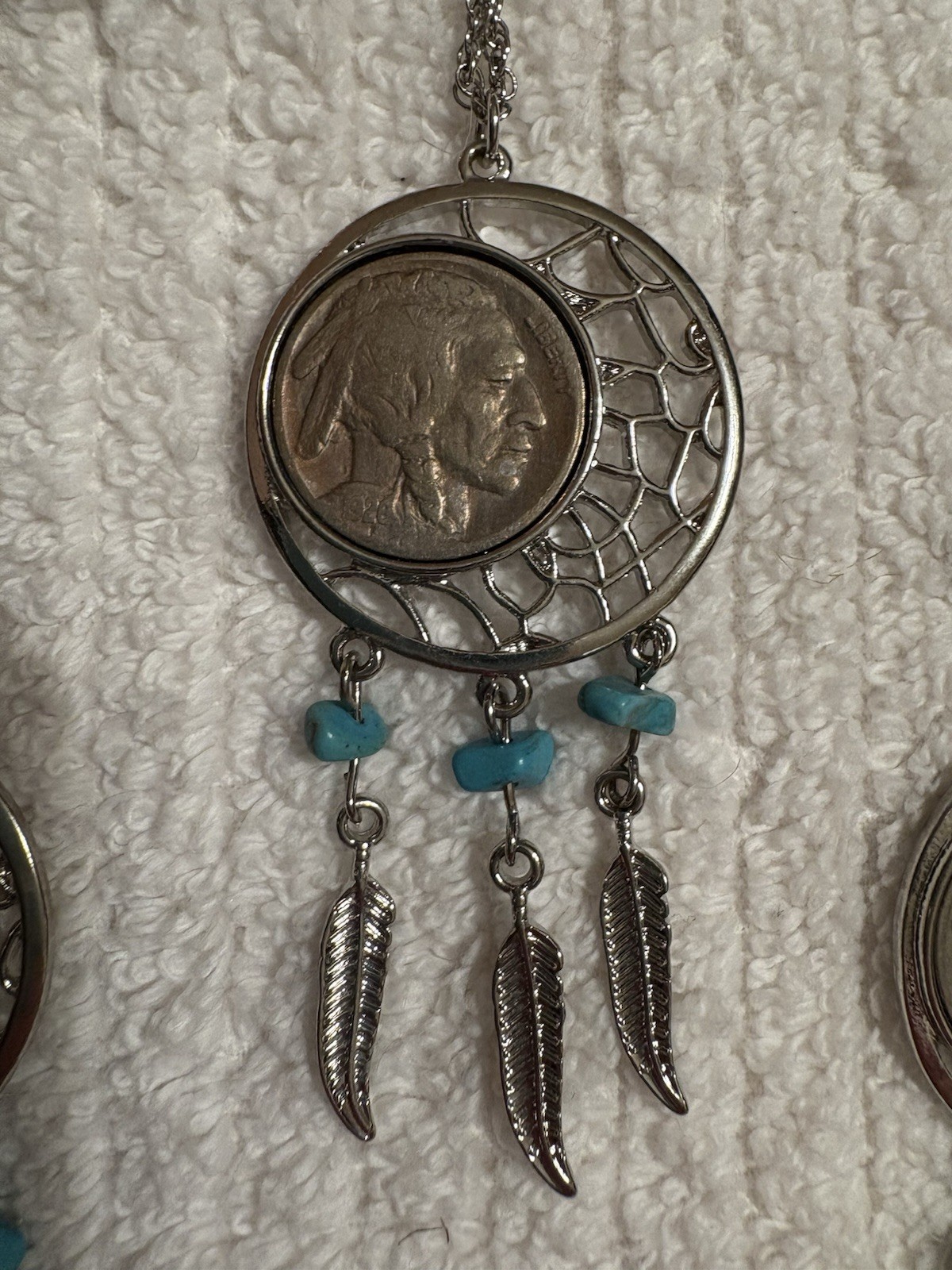 Buffalo Nickel Dreamcatcher Necklace & Earrings Set – Vintage Coin Jewelry